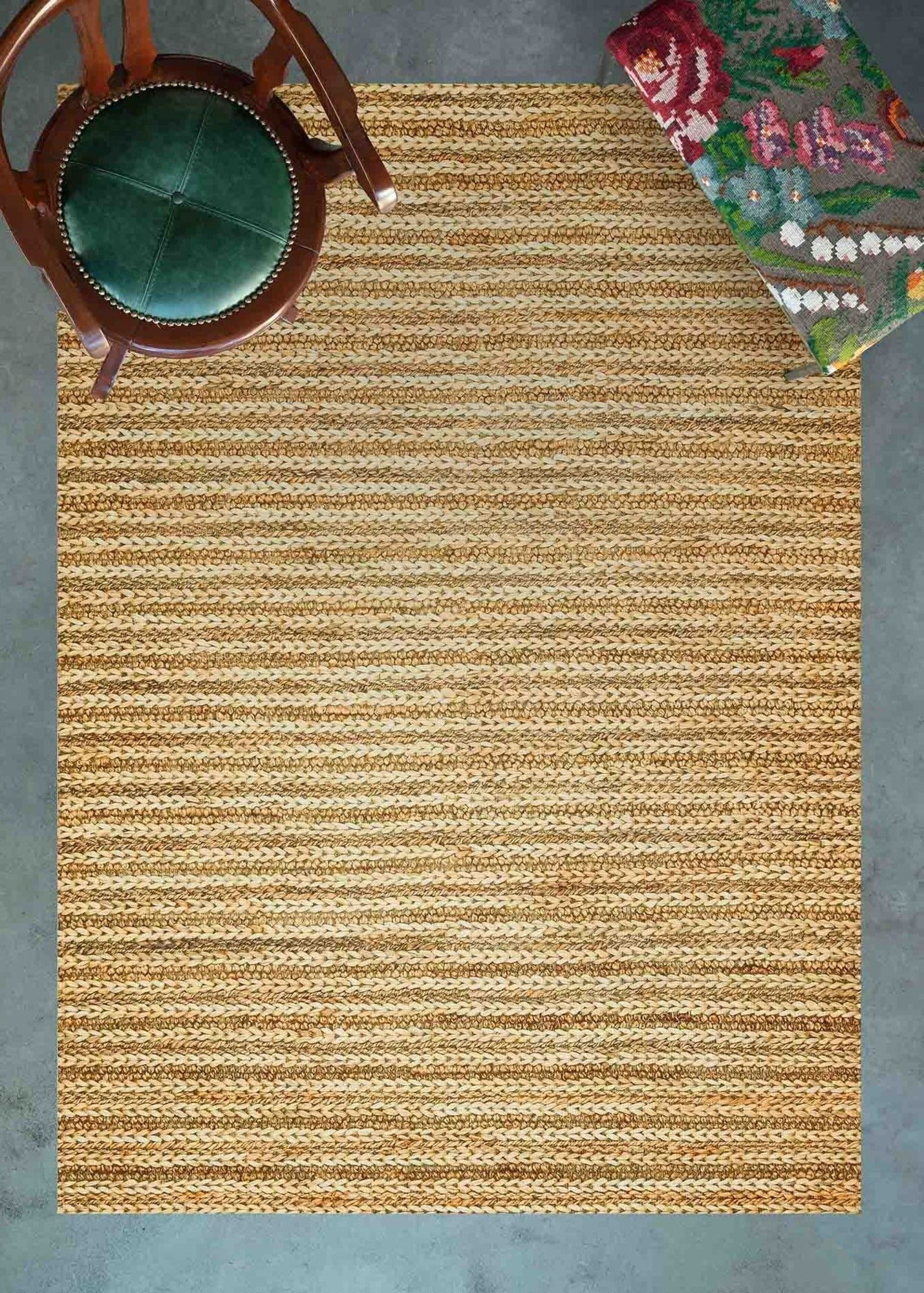 Modern Digital Print Rug – Columbus Gold Area Rug With Fringed Cotton Base