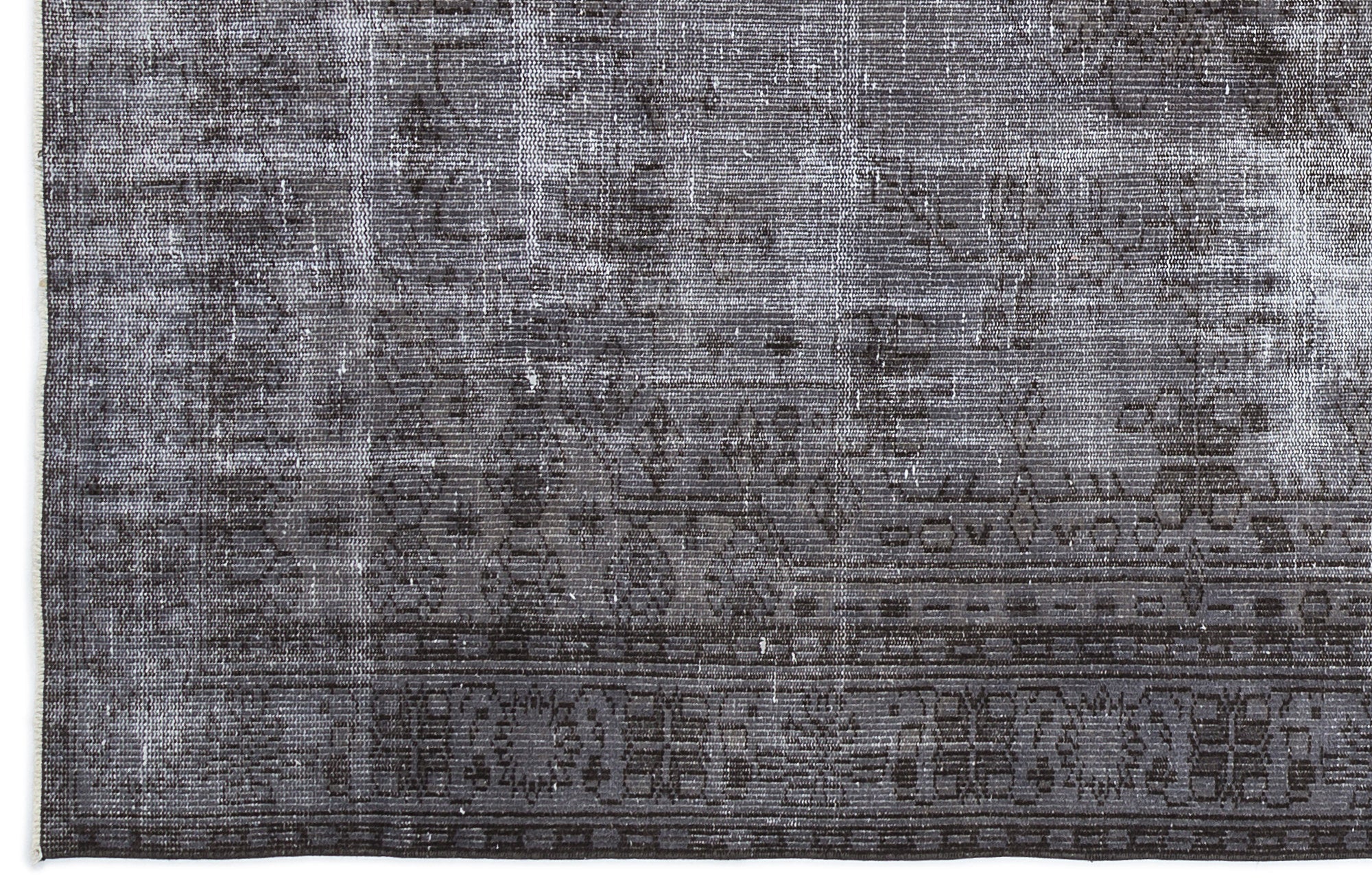 Atina Grey Vintage Wool Handmade Area Rug 5'7" x 9'2"