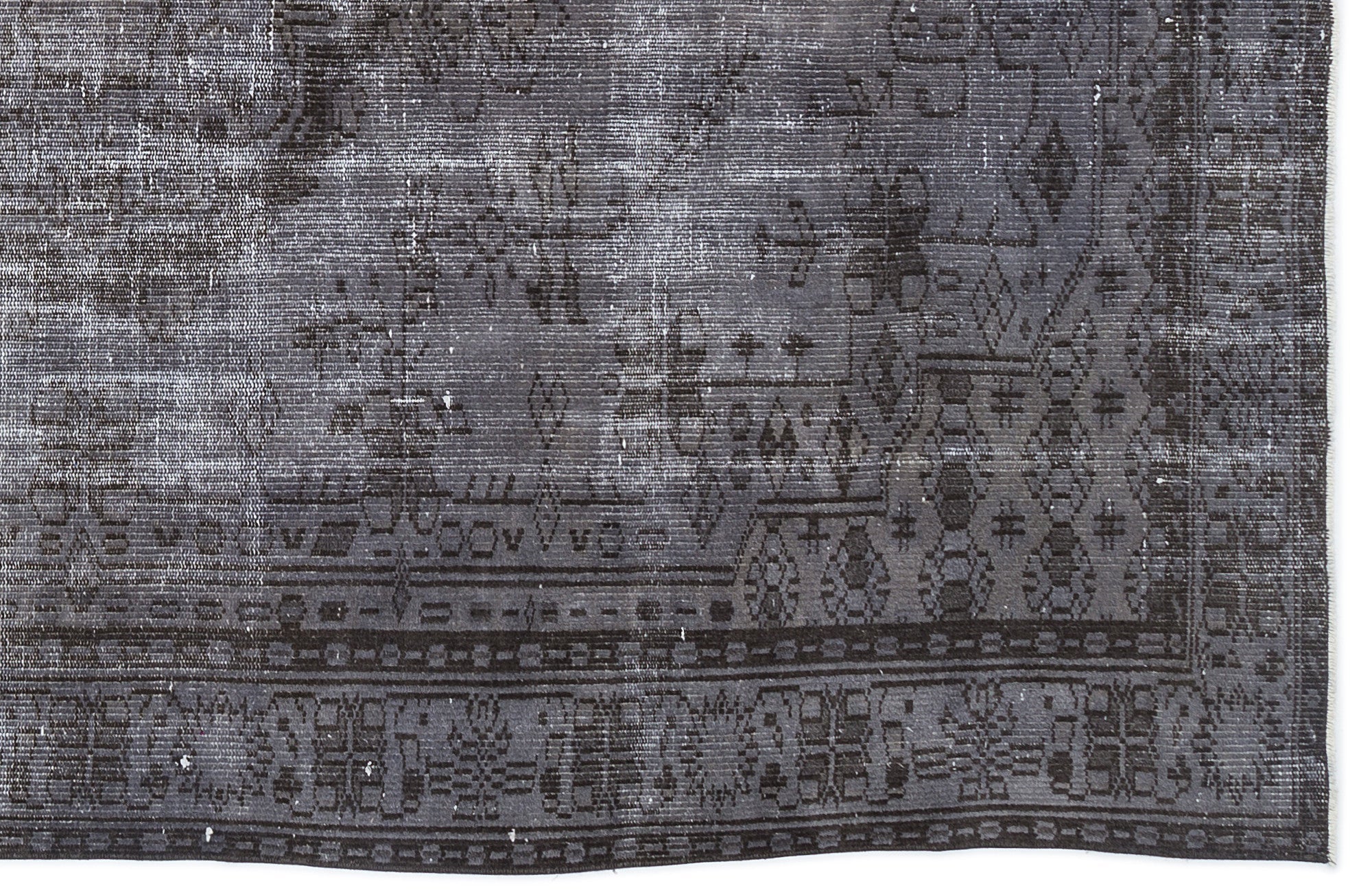 Atina Grey Vintage Wool Handmade Area Rug 5'7" x 9'2"
