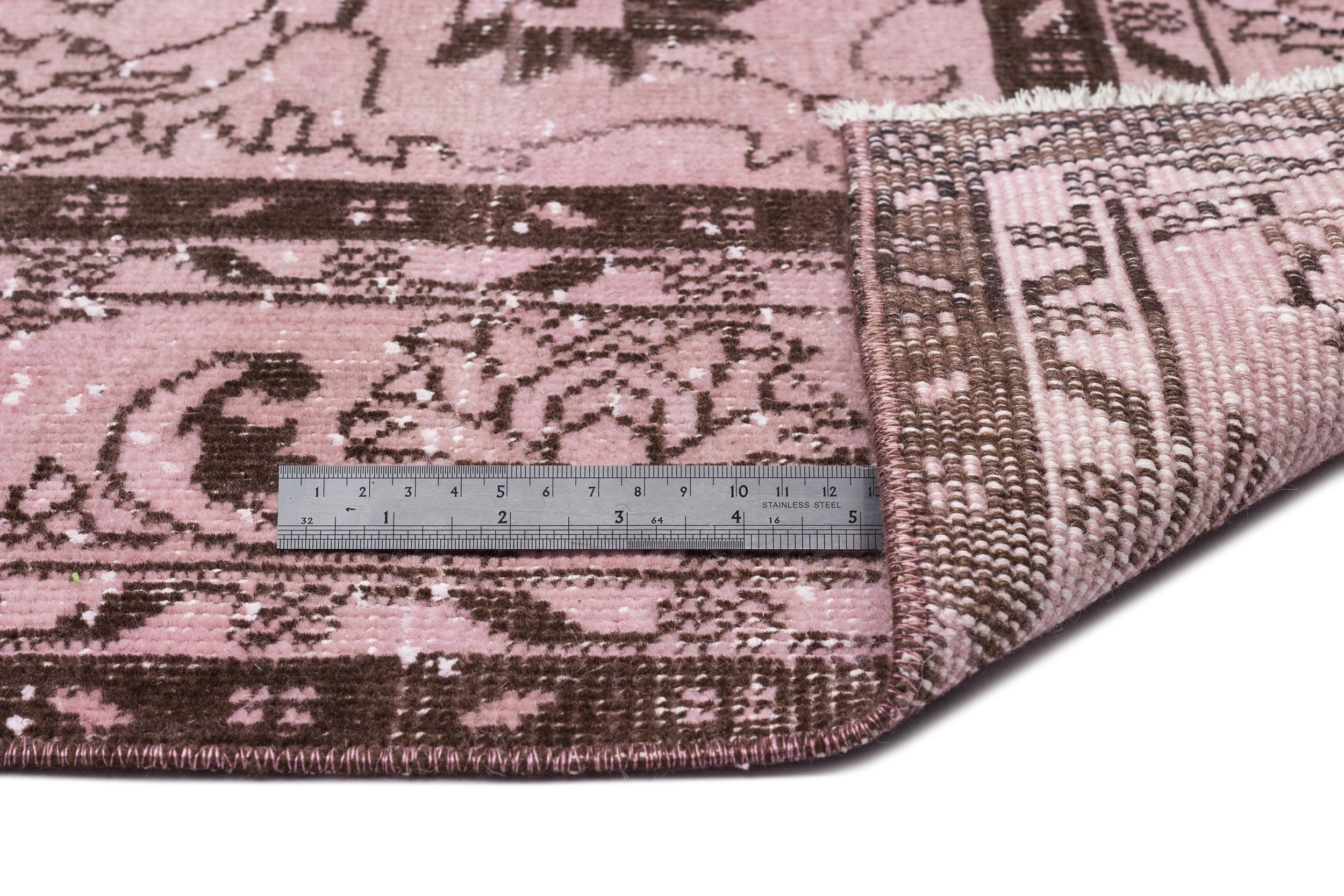 Atina 9395 Pink Vintage Wool Handmade Area Rug 5'11" x 9'10"