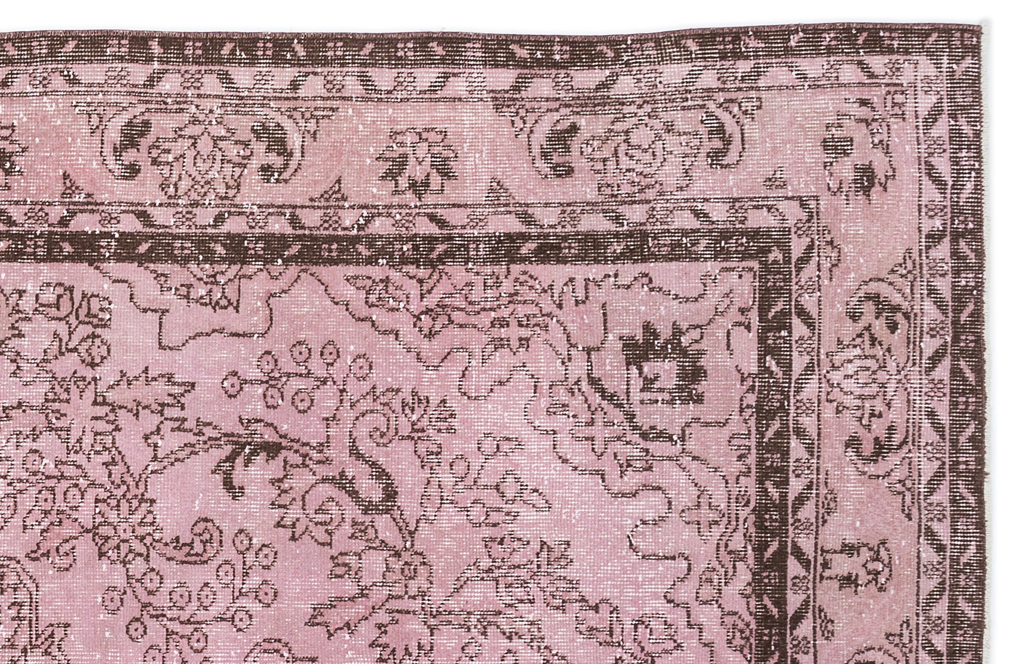 Atina 9395 Pink Vintage Wool Handmade Area Rug 5'11" x 9'10"