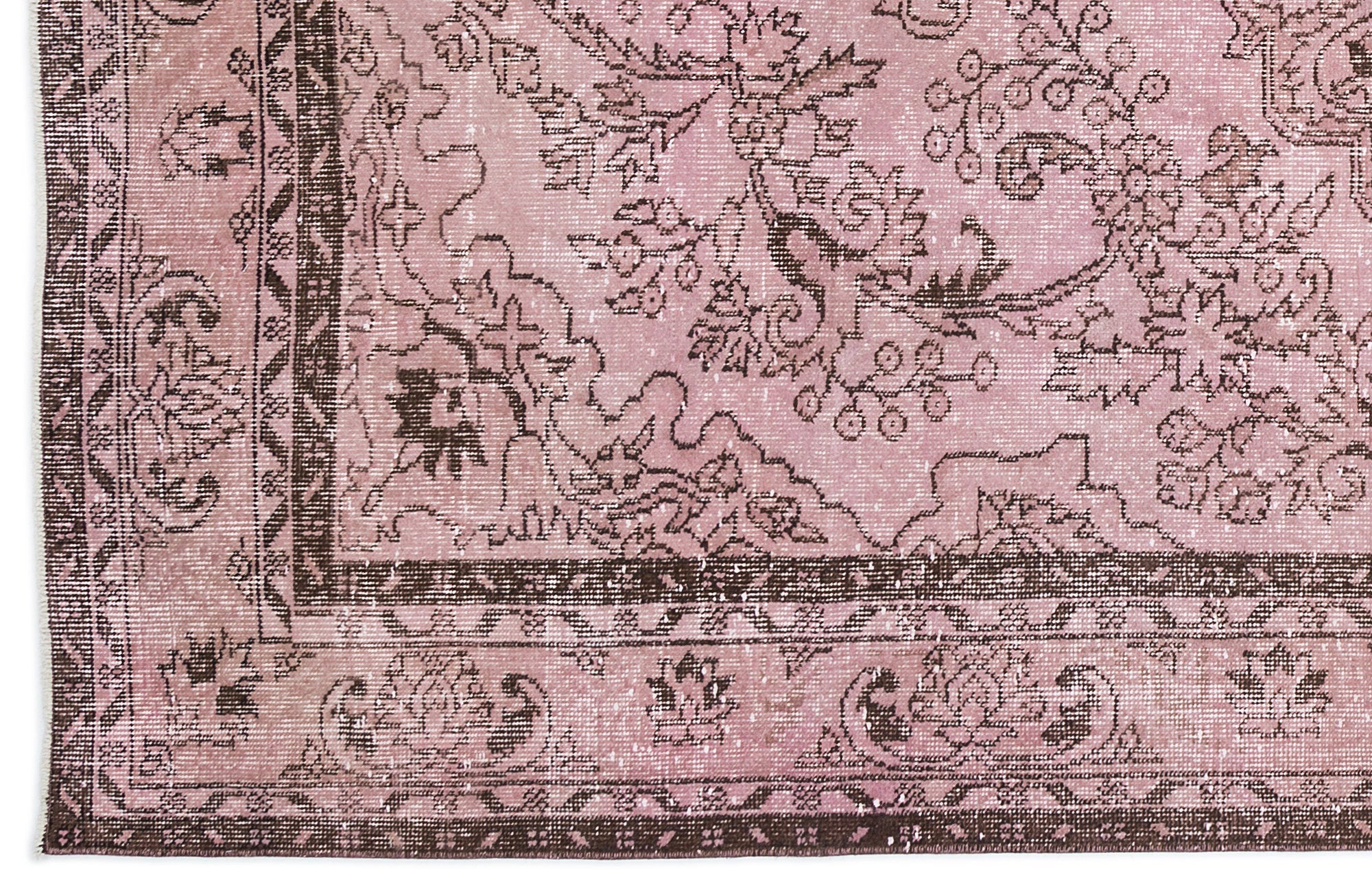 Atina 9395 Pink Vintage Wool Handmade Area Rug 5'11" x 9'10"