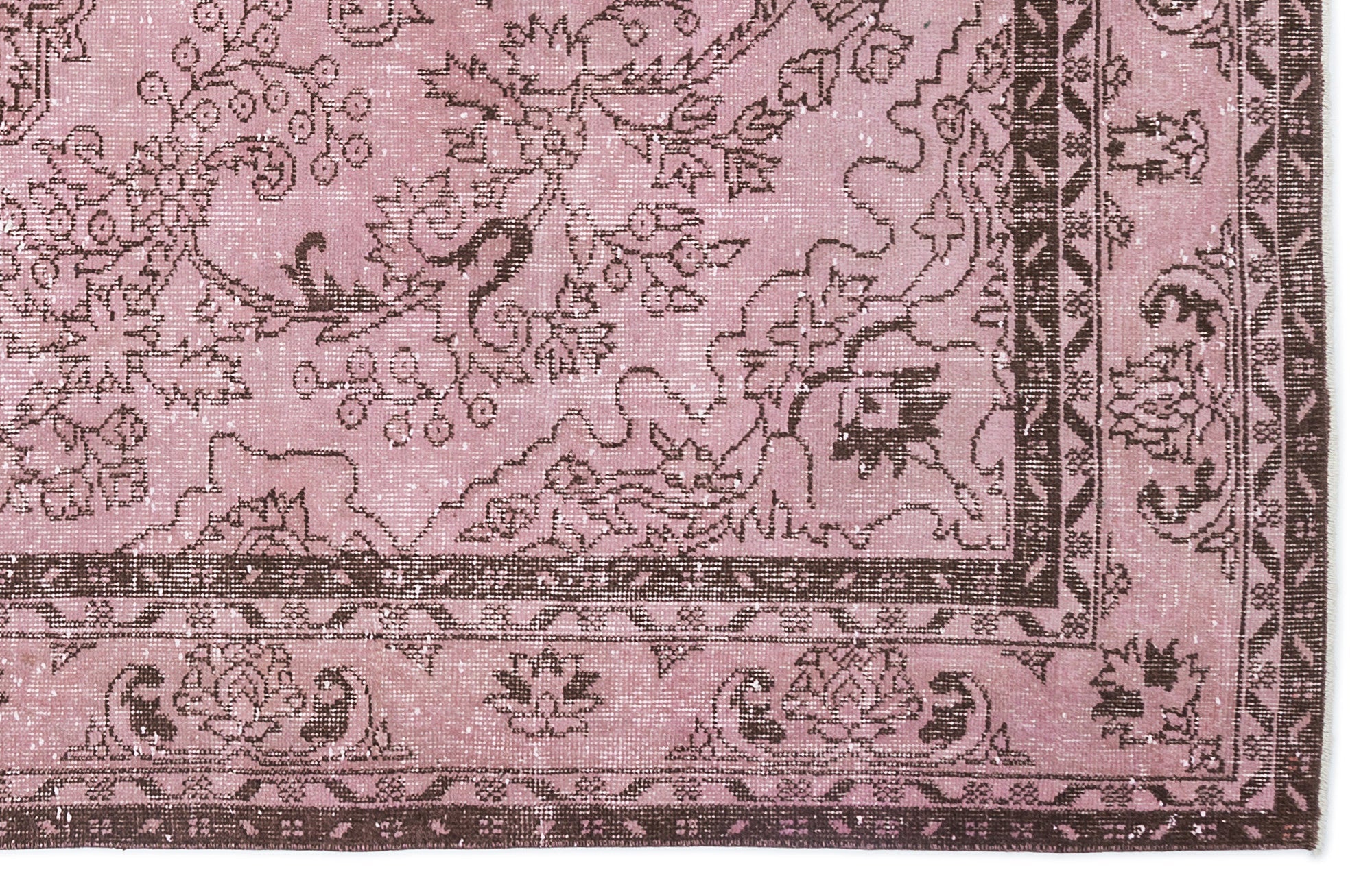 Atina 9395 Pink Vintage Wool Handmade Area Rug 5'11" x 9'10"