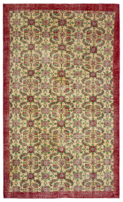 Atina Cream Vintage Wool Handmade Area Rug 5'9" x 9'7"