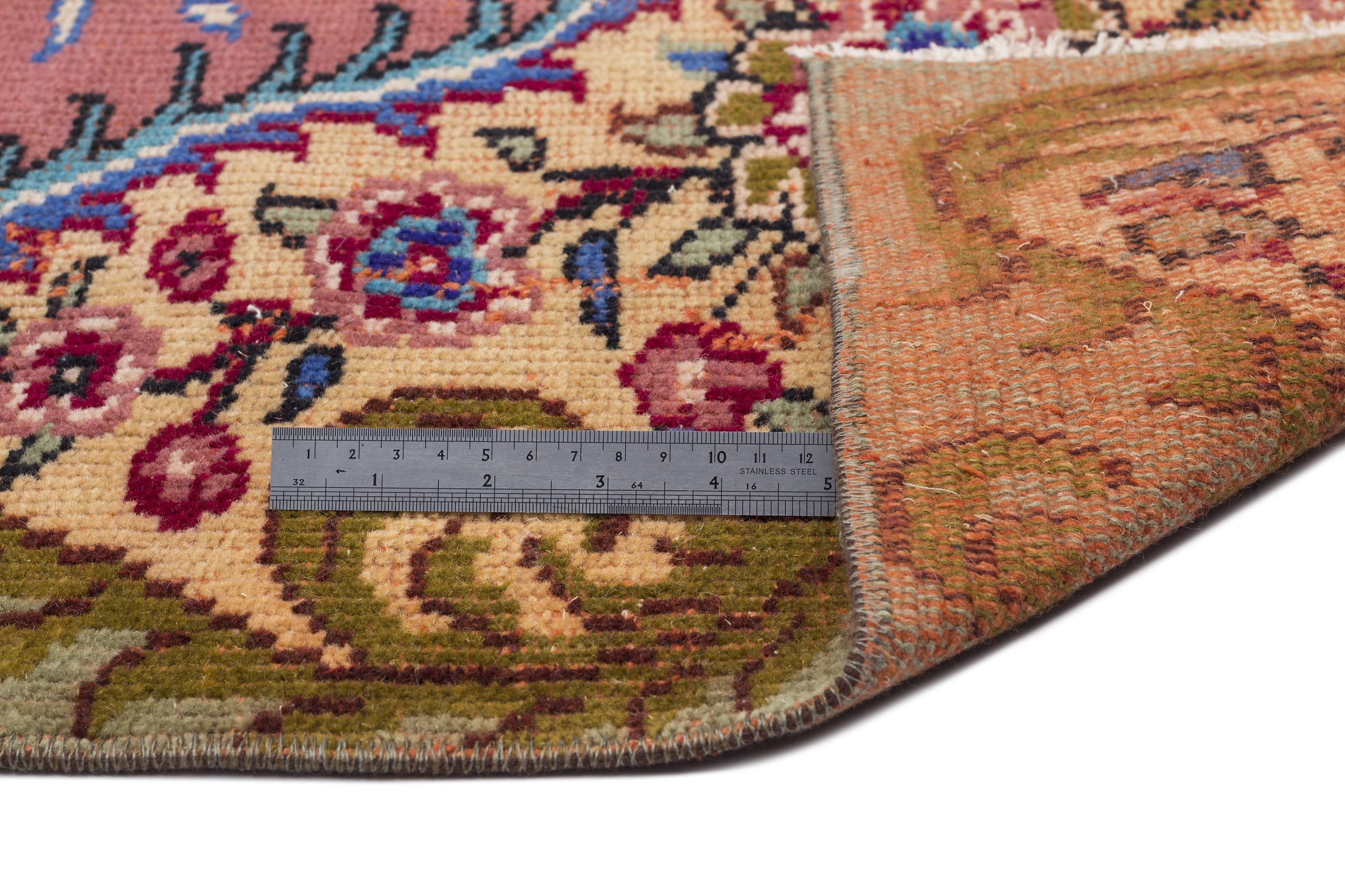 Atina 9446 Orange Vintage Wool Handmade Area Rug 6'0" x 9'4"