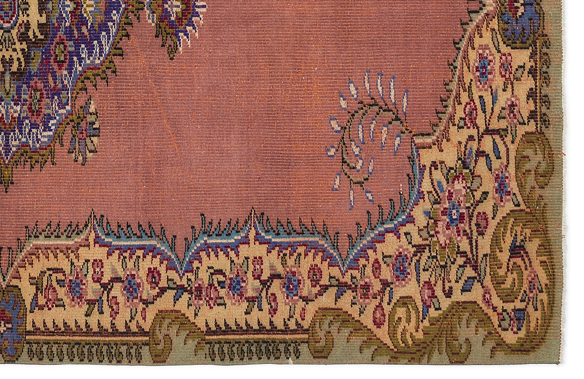 Atina 9446 Orange Vintage Wool Handmade Area Rug 6'0" x 9'4"