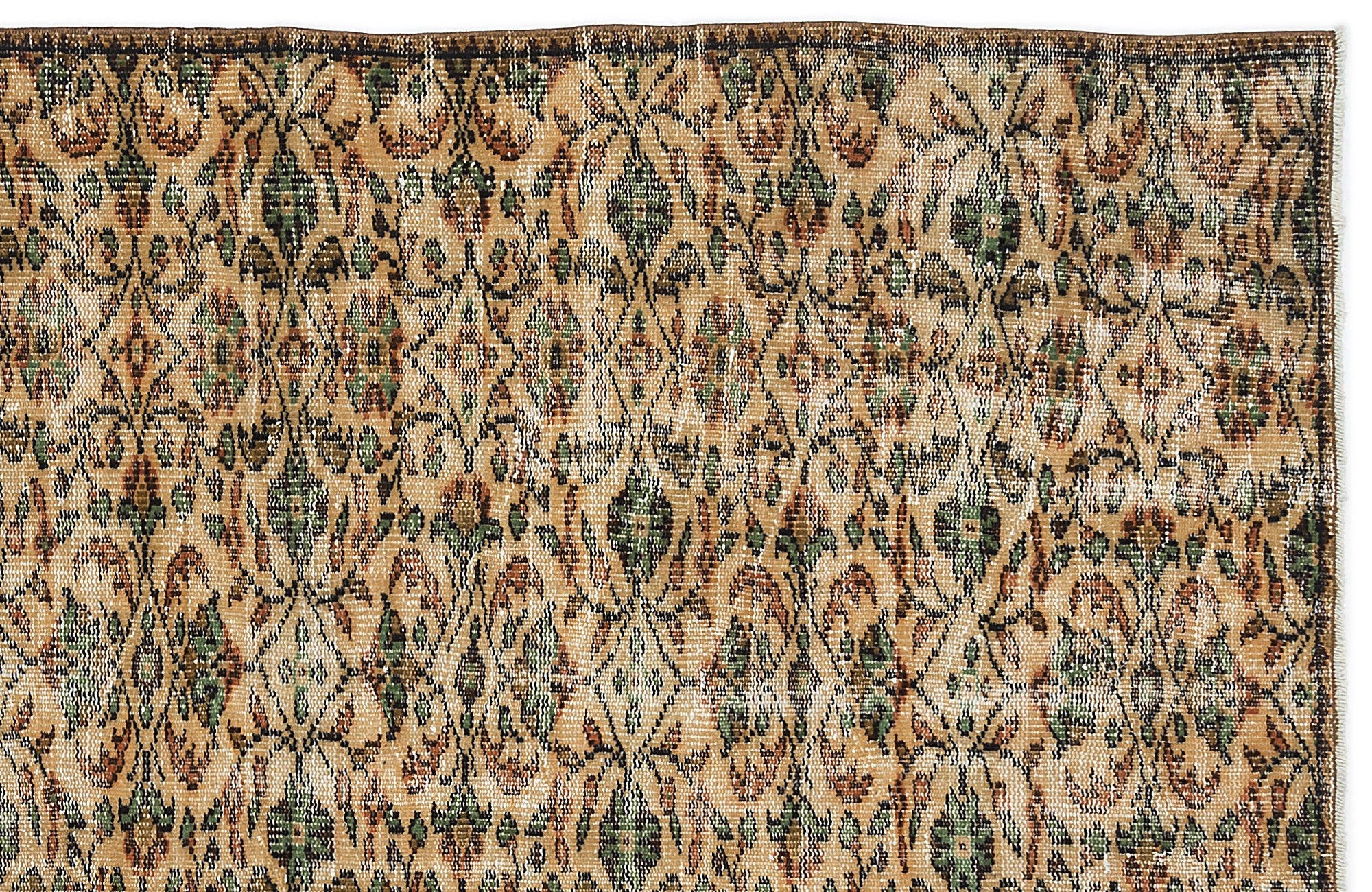 Atina Cream Vintage Wool Handmade Area Rug 4'5" x 7'5"