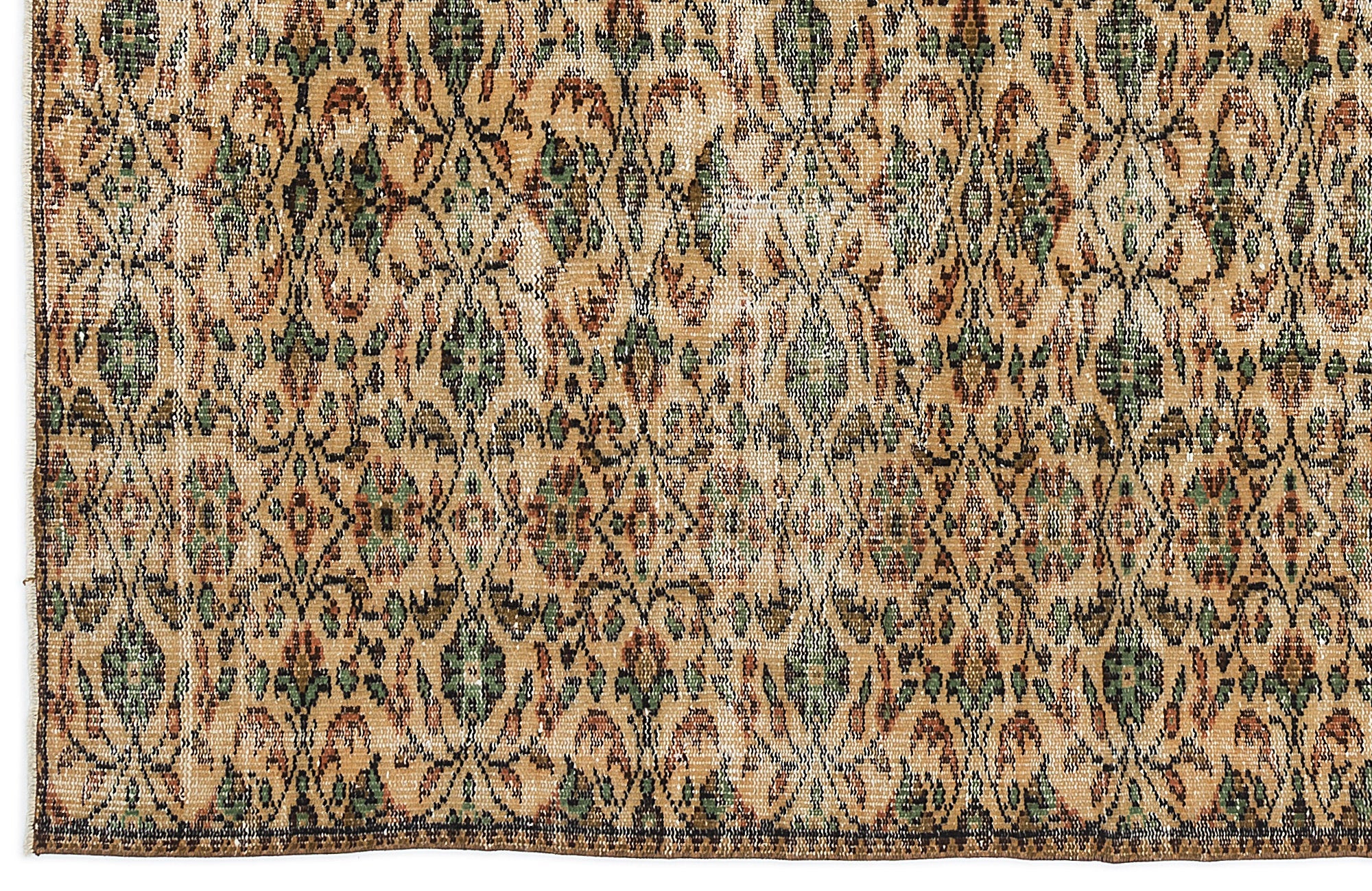 Atina Cream Vintage Wool Handmade Area Rug 4'5" x 7'5"