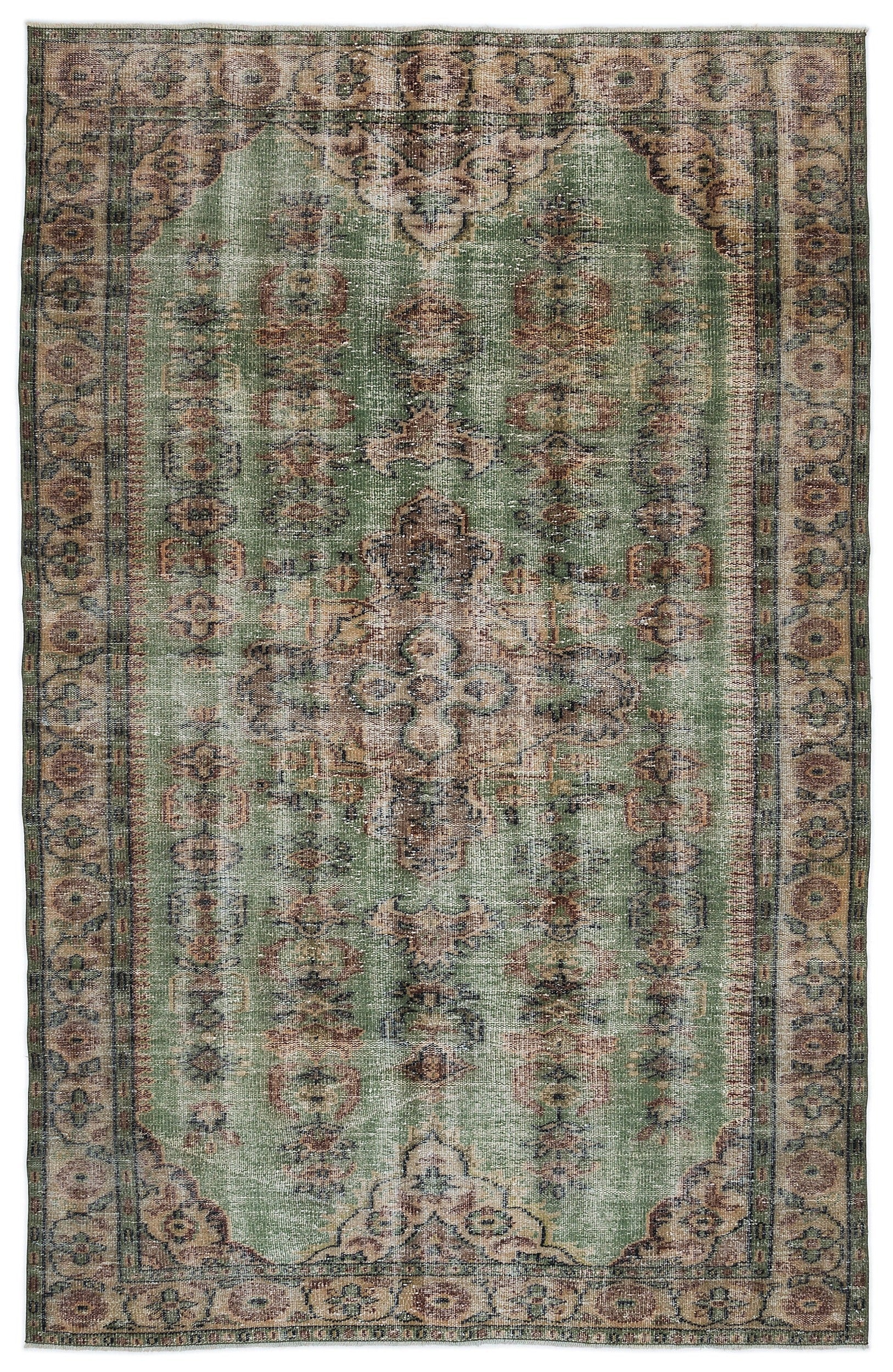 Atina 9477 Beige Vintage Wool Handmade Area Rug 5'9" x 9'9"