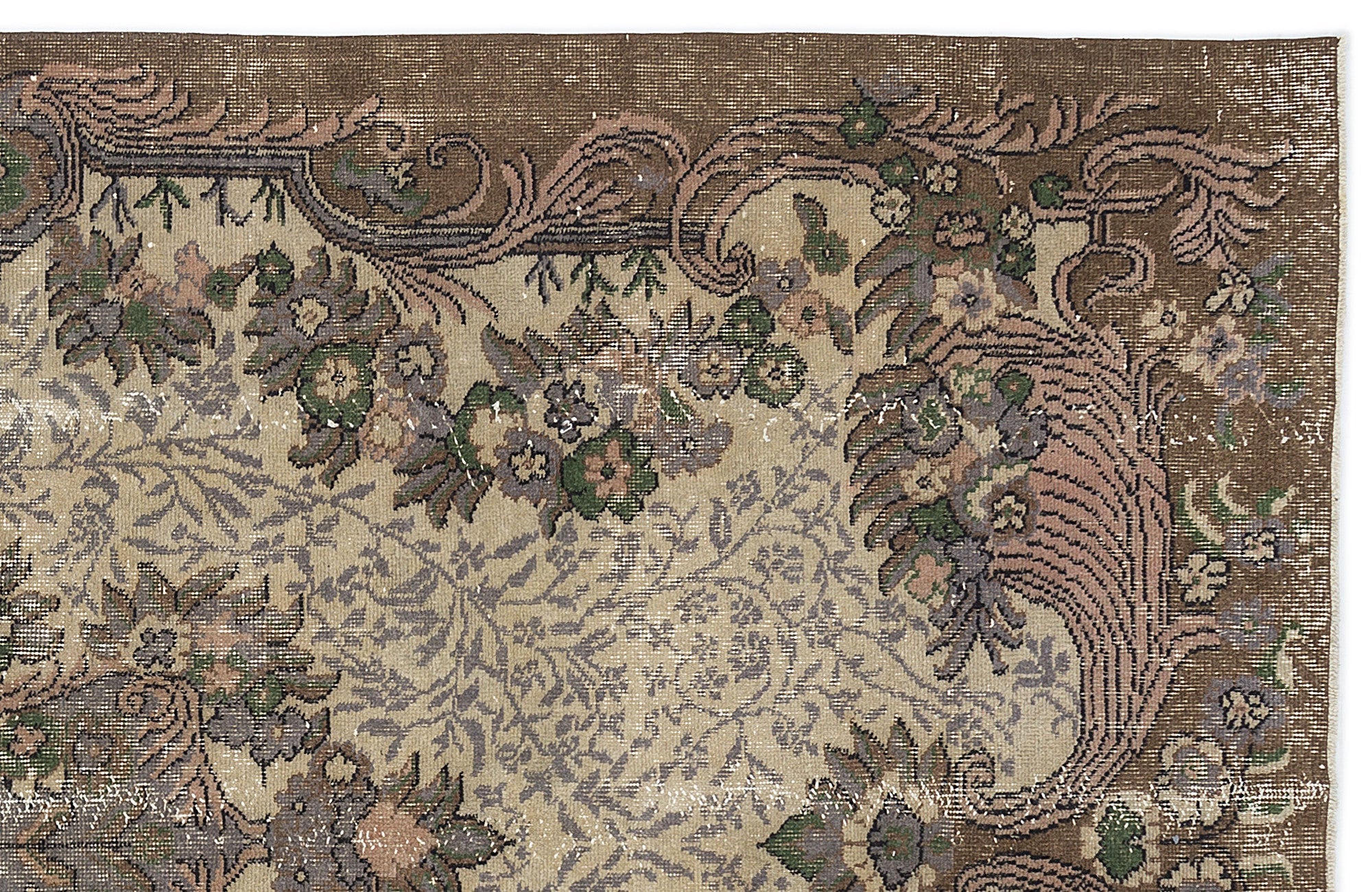 Atina Cream Classic Wool Handmade Area Rug 5'5" x 9'10"