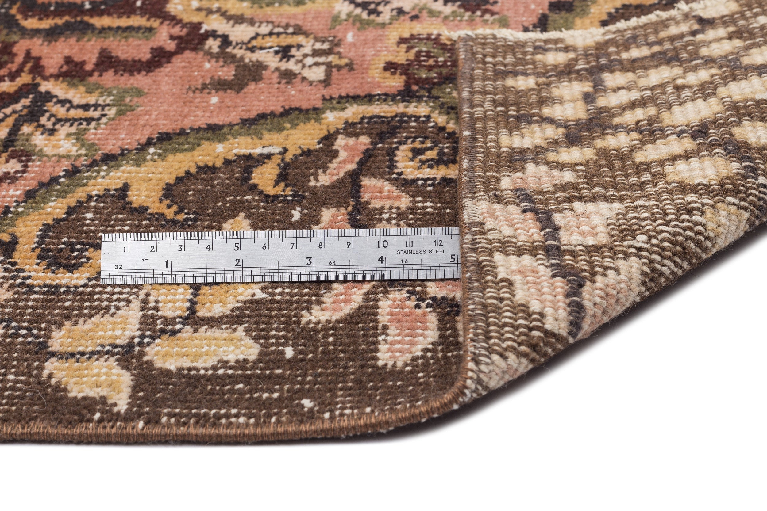 Atina 9502 Beige Vintage Wool Handmade Area Rug 5'4" x 9'5"