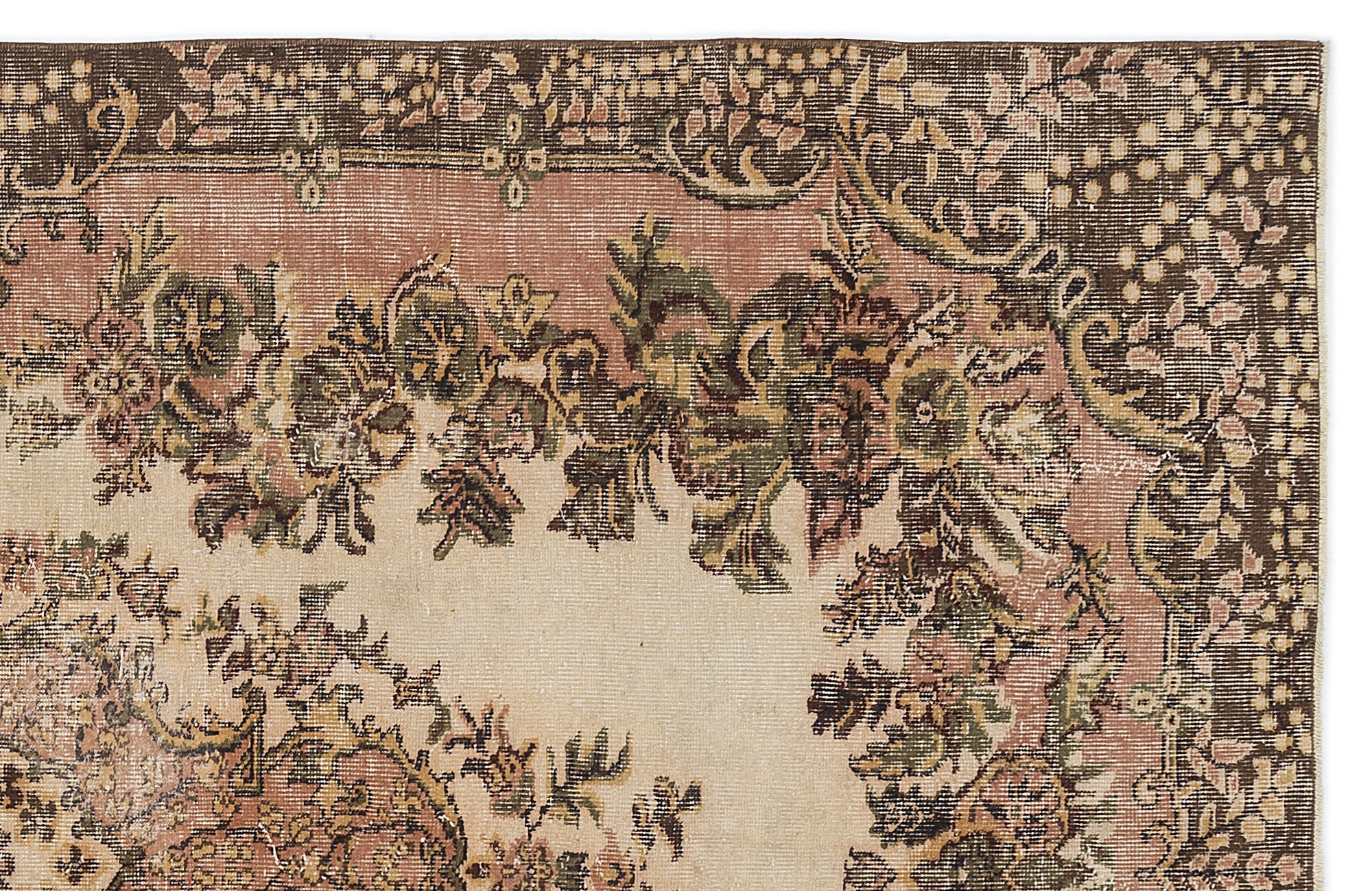Atina 9502 Beige Vintage Wool Handmade Area Rug 5'4" x 9'5"