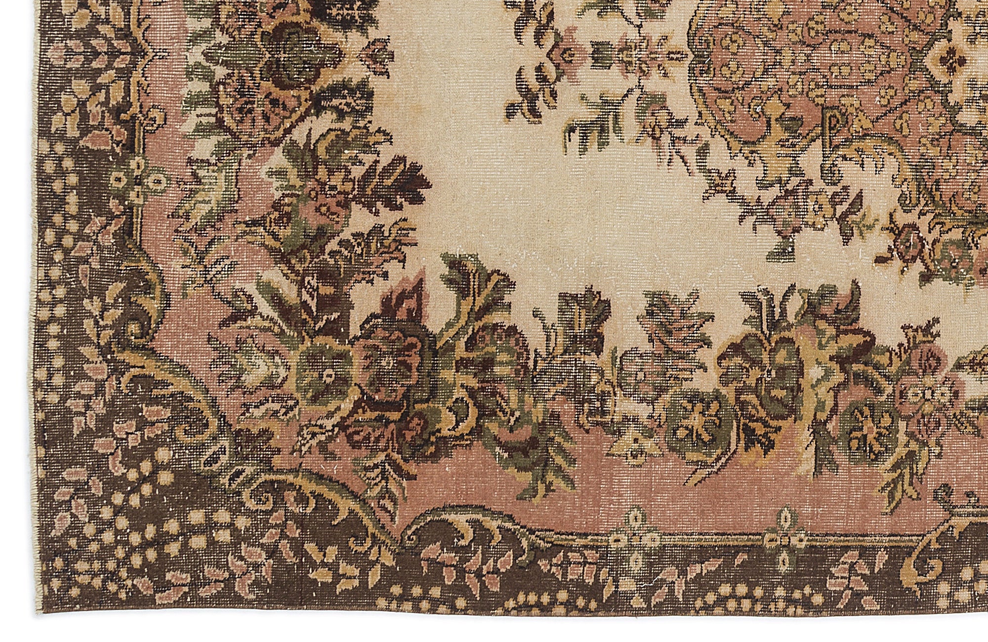 Atina 9502 Beige Vintage Wool Handmade Area Rug 5'4" x 9'5"