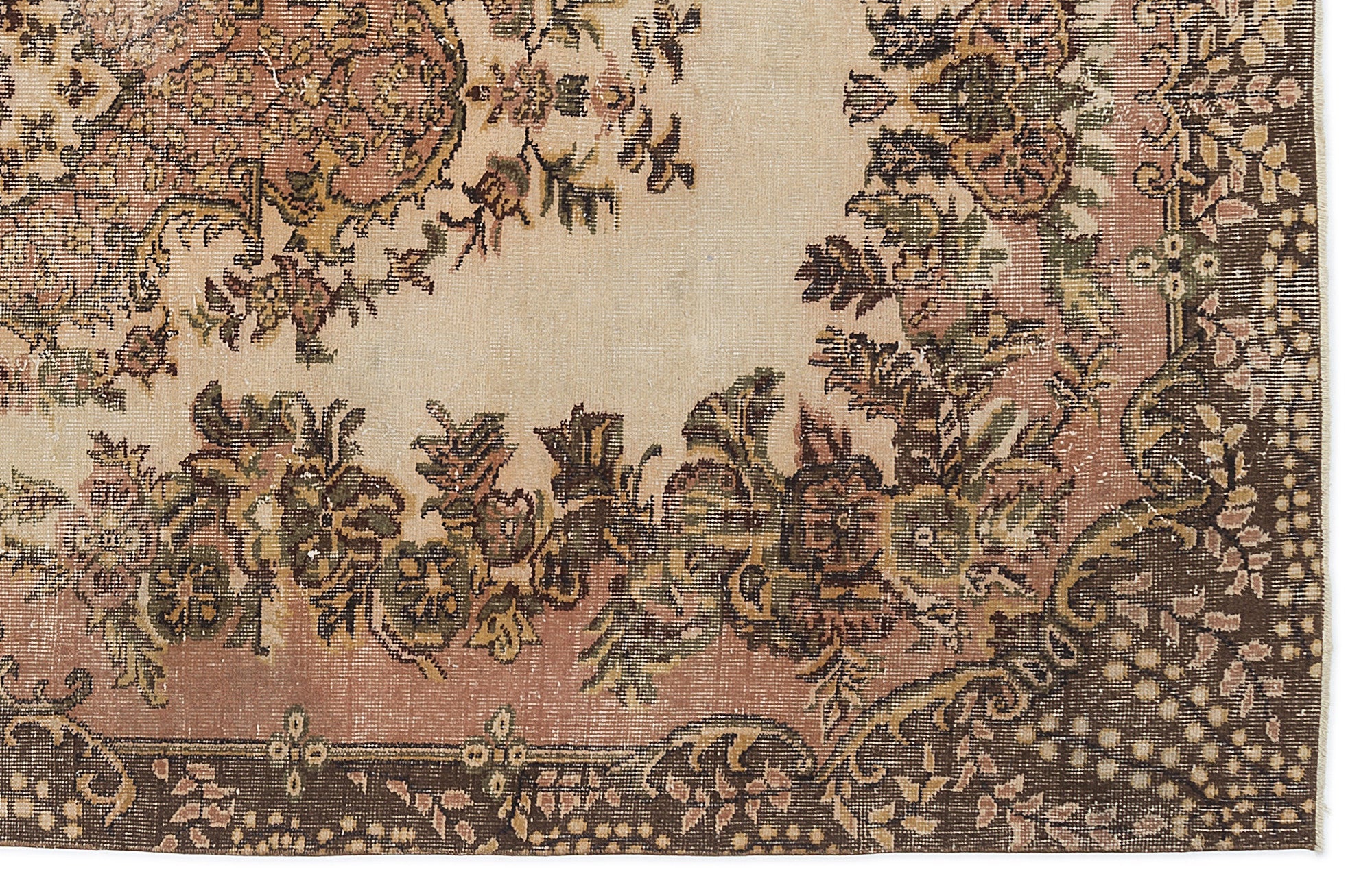 Atina 9502 Beige Vintage Wool Handmade Area Rug 5'4" x 9'5"