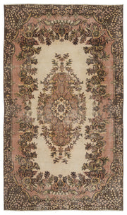 Atina 9502 Beige Vintage Wool Handmade Area Rug 5'4" x 9'5"