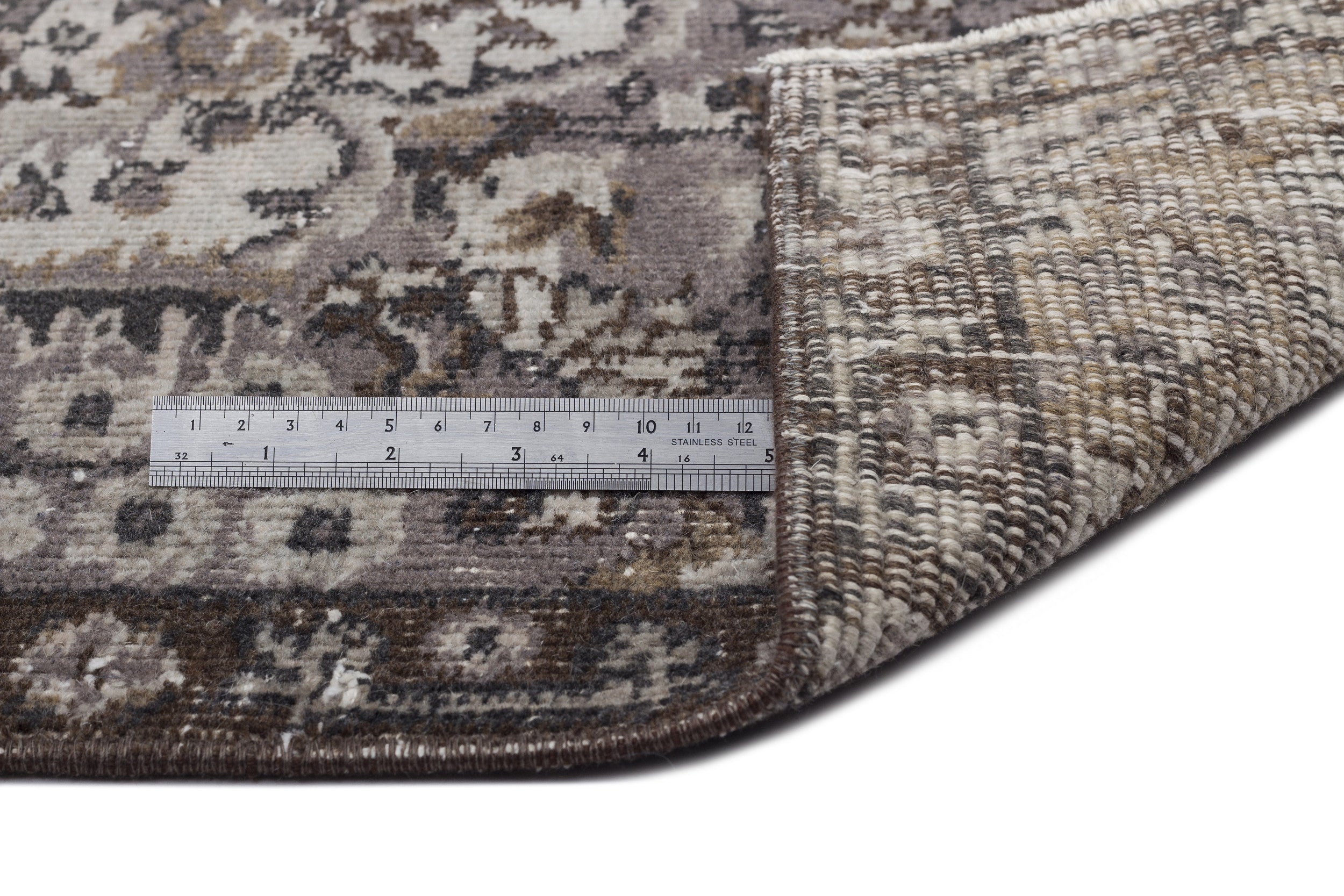 Atina 9503 Beige Vintage Wool Handmade Area Rug 5'5" x 8'3"