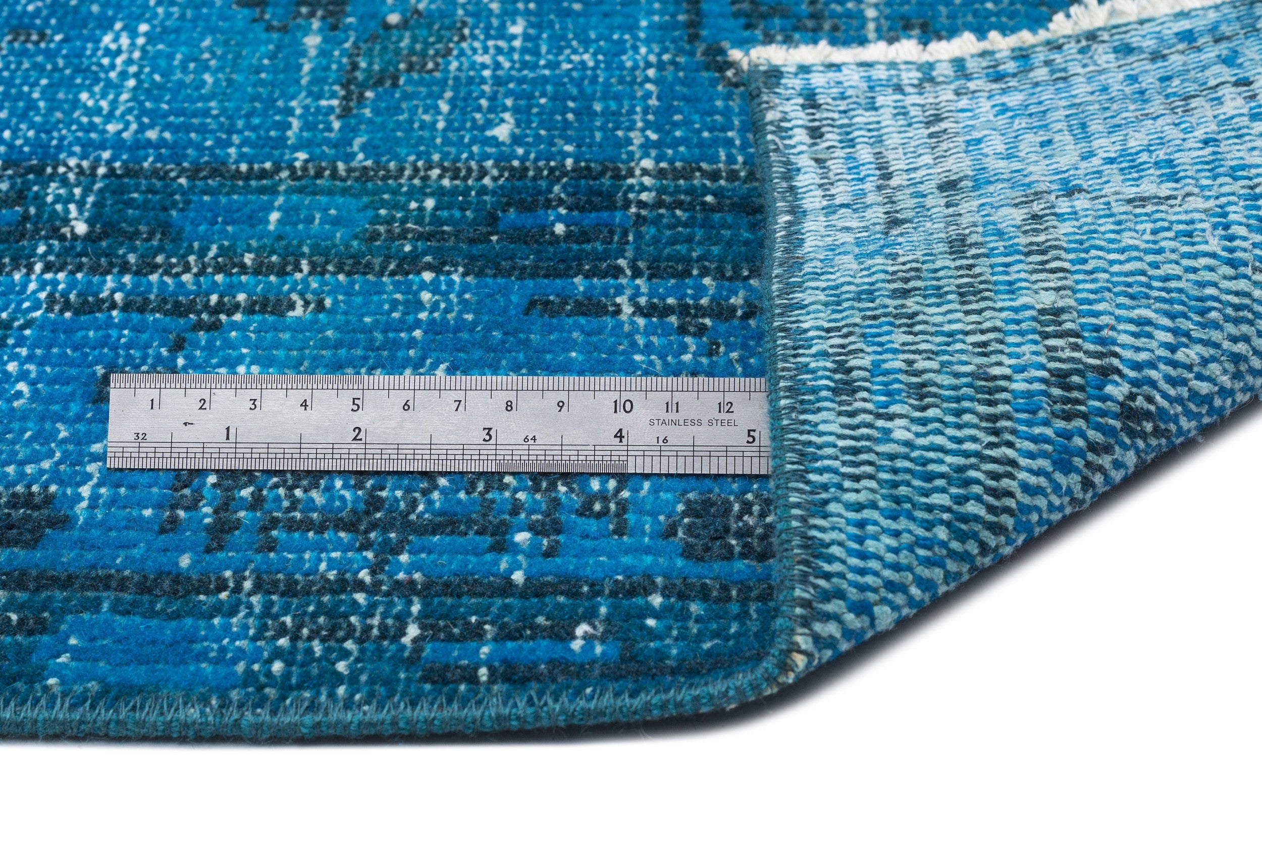 Atina Turquoise Vintage Wool Handmade Area Rug 5'2" x 8'1"
