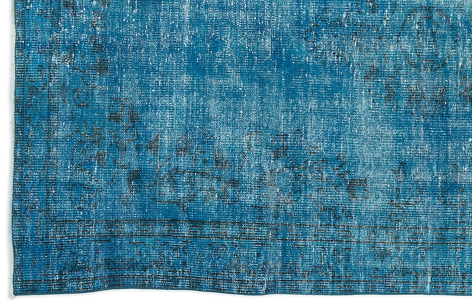 Atina Turquoise Vintage Wool Handmade Area Rug 5'2" x 8'1"