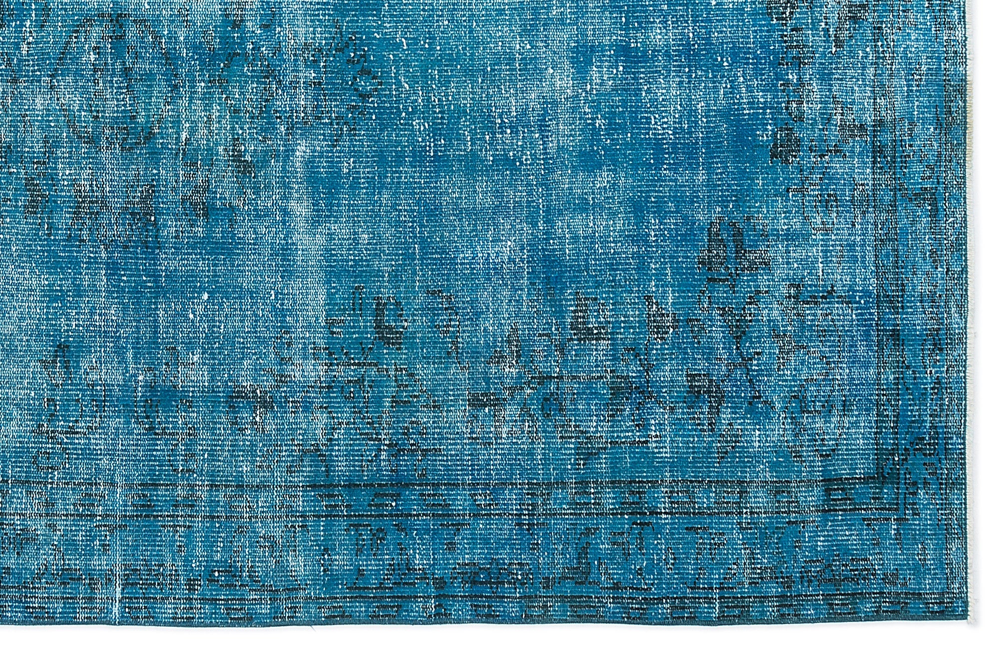 Atina Turquoise Vintage Wool Handmade Area Rug 5'2" x 8'1"
