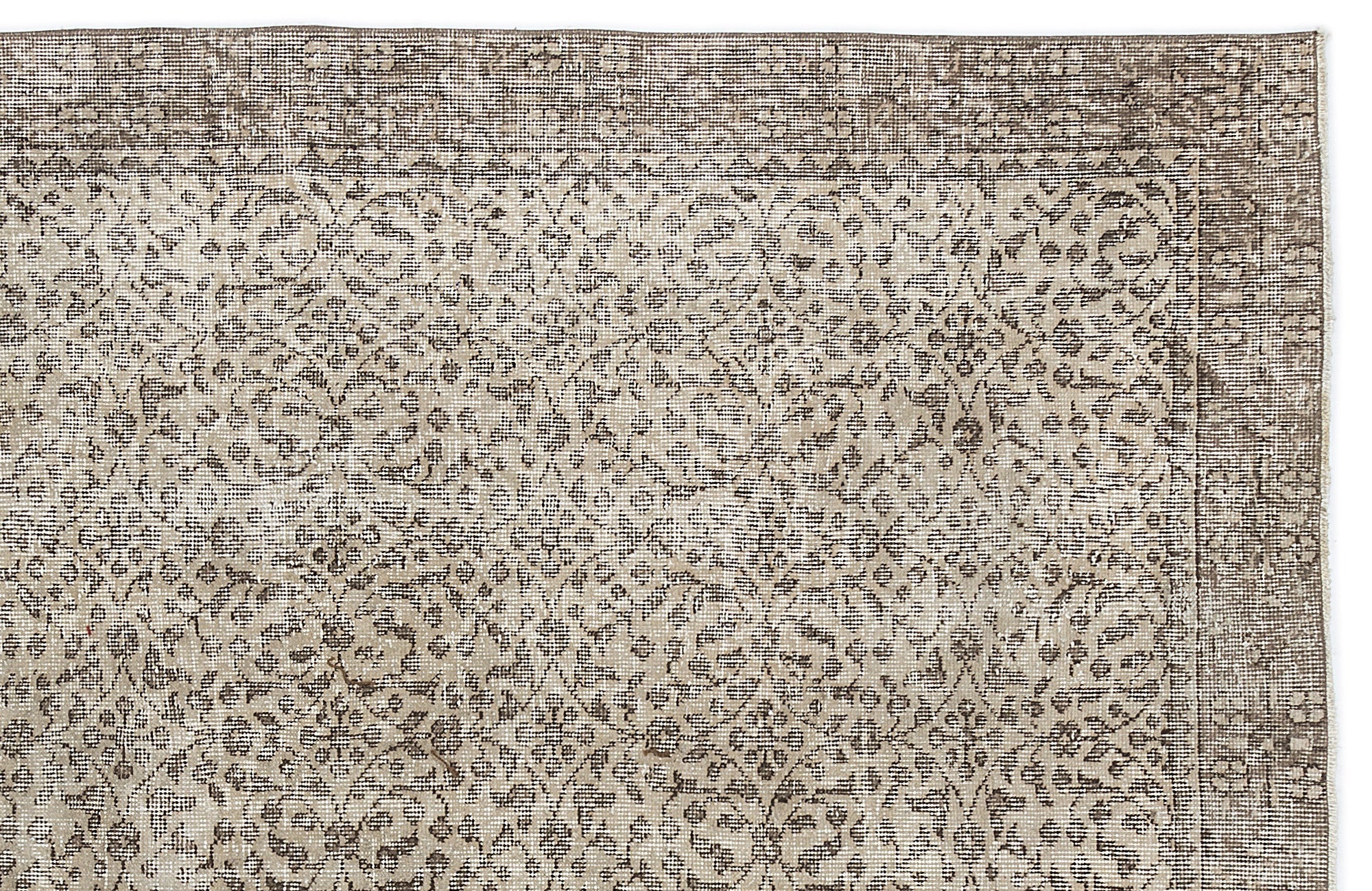 Atina Beige Vintage Wool Handmade Area Rug 4'11" x 8'3"