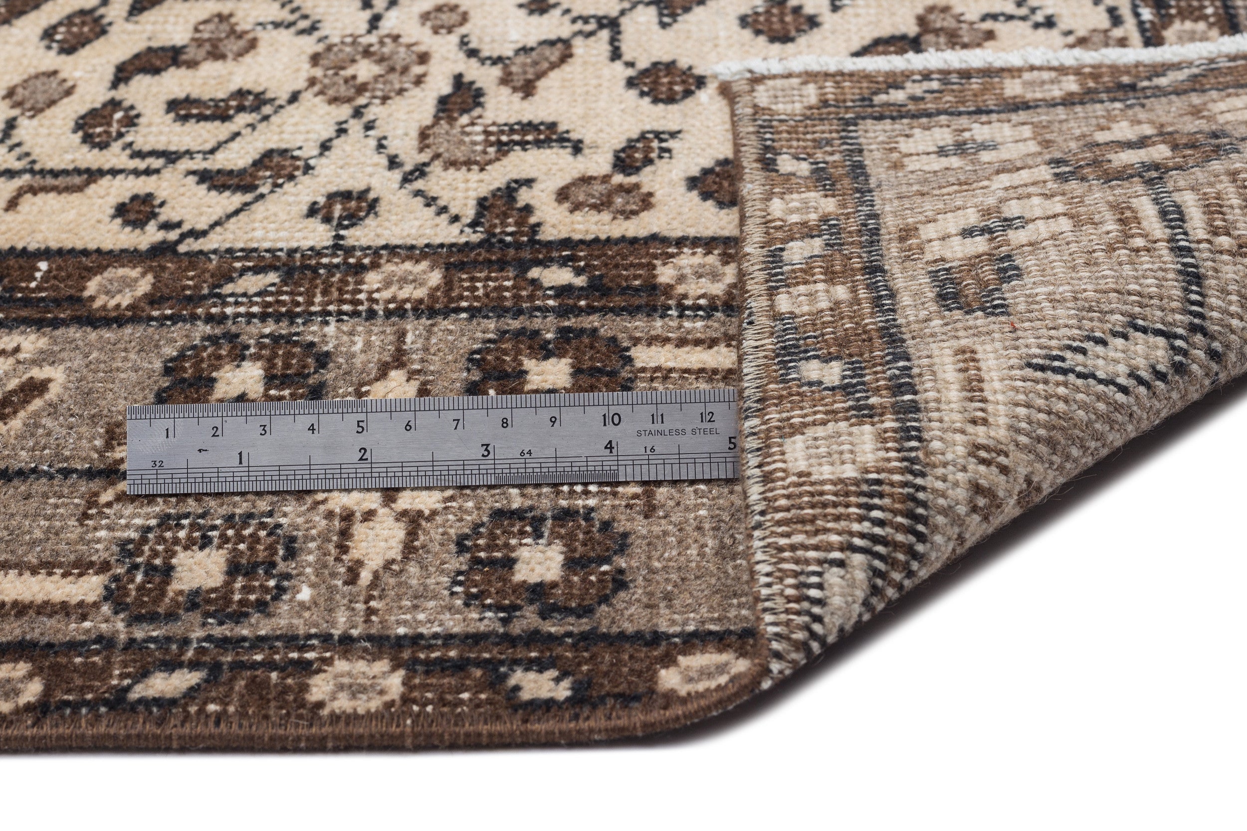 Atina 9517 Beige Vintage Wool Handmade Area Rug 5'7" x 9'5"