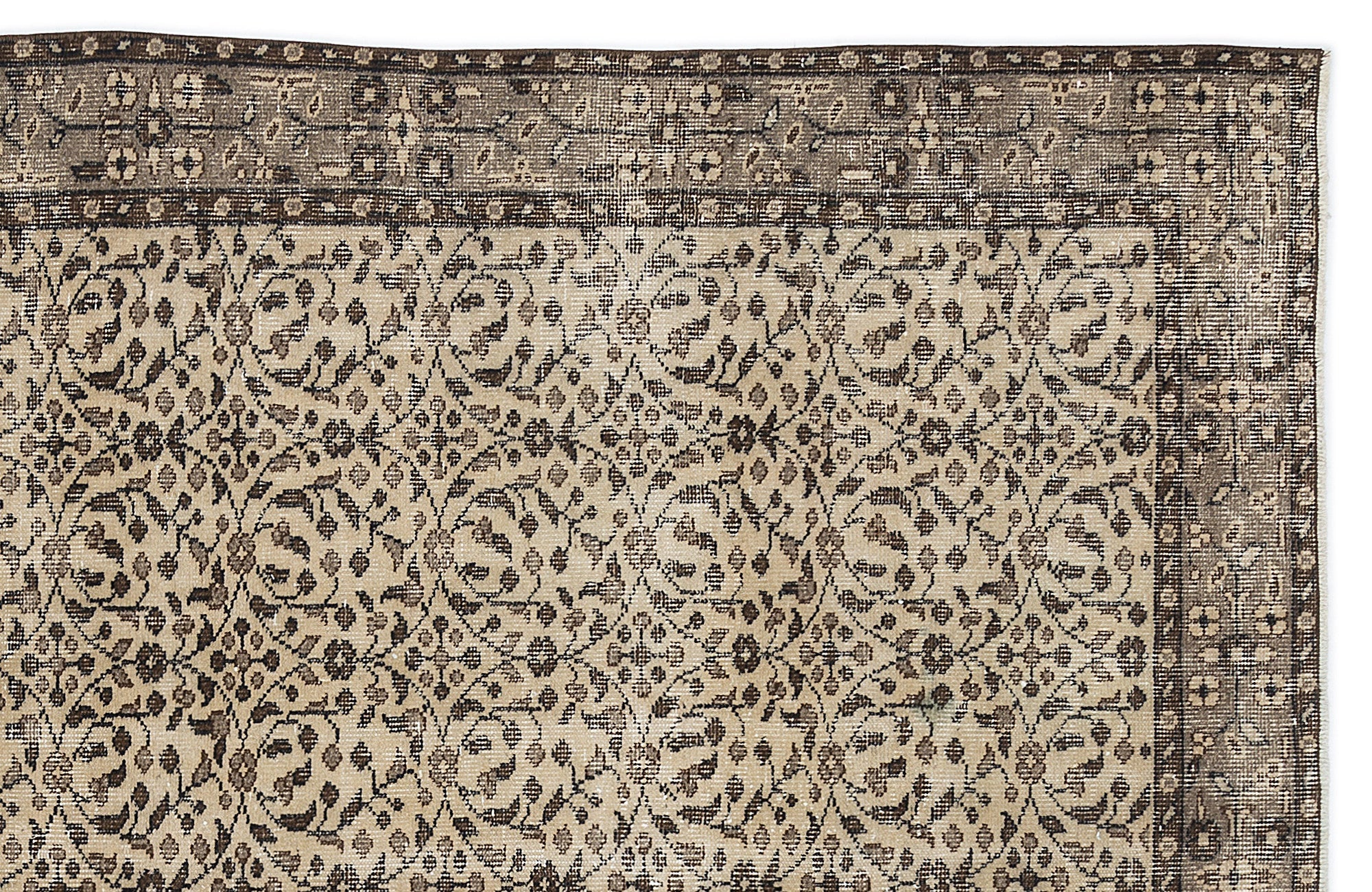 Atina 9517 Beige Vintage Wool Handmade Area Rug 5'7" x 9'5"