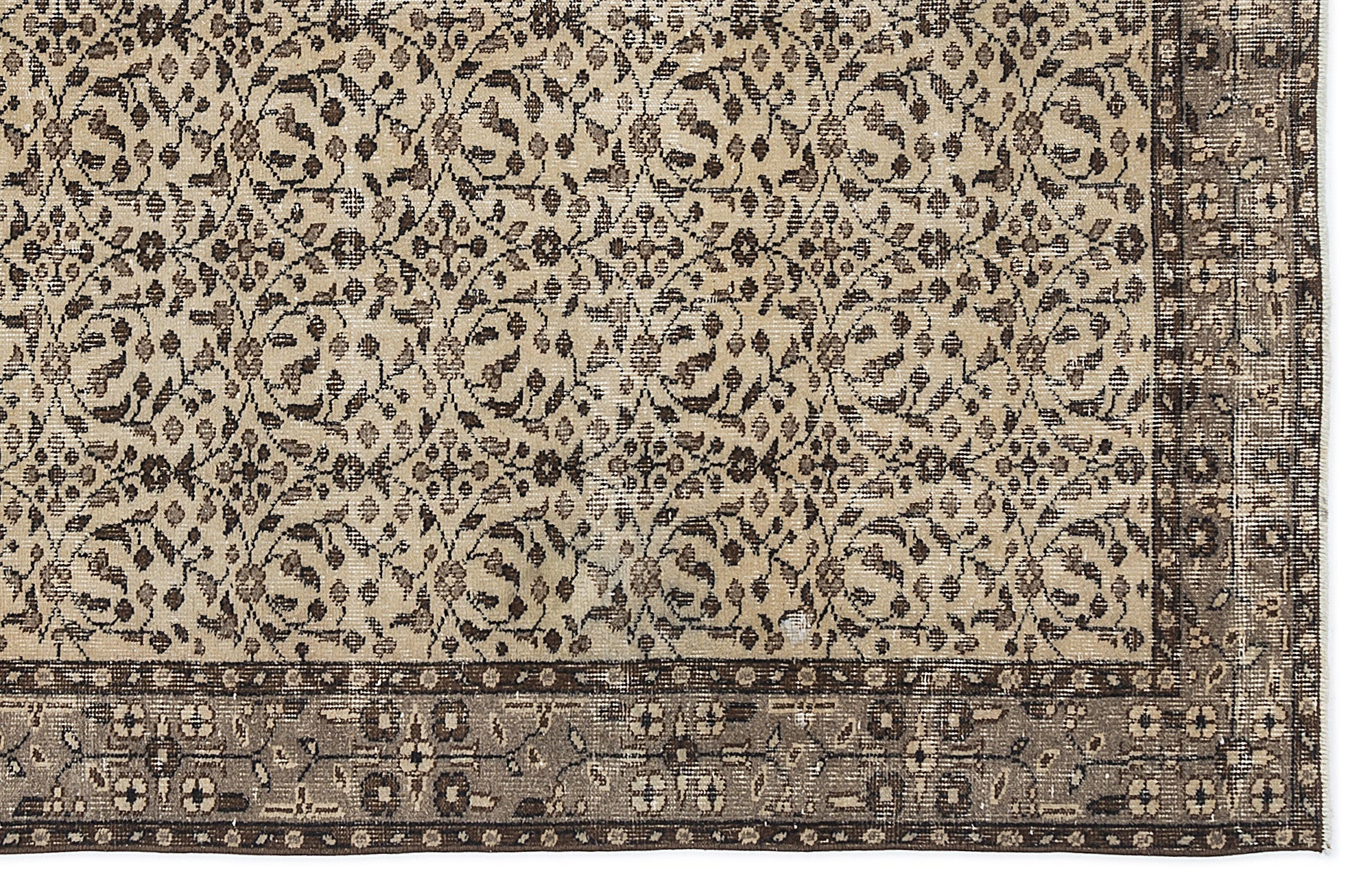 Atina 9517 Beige Vintage Wool Handmade Area Rug 5'7" x 9'5"