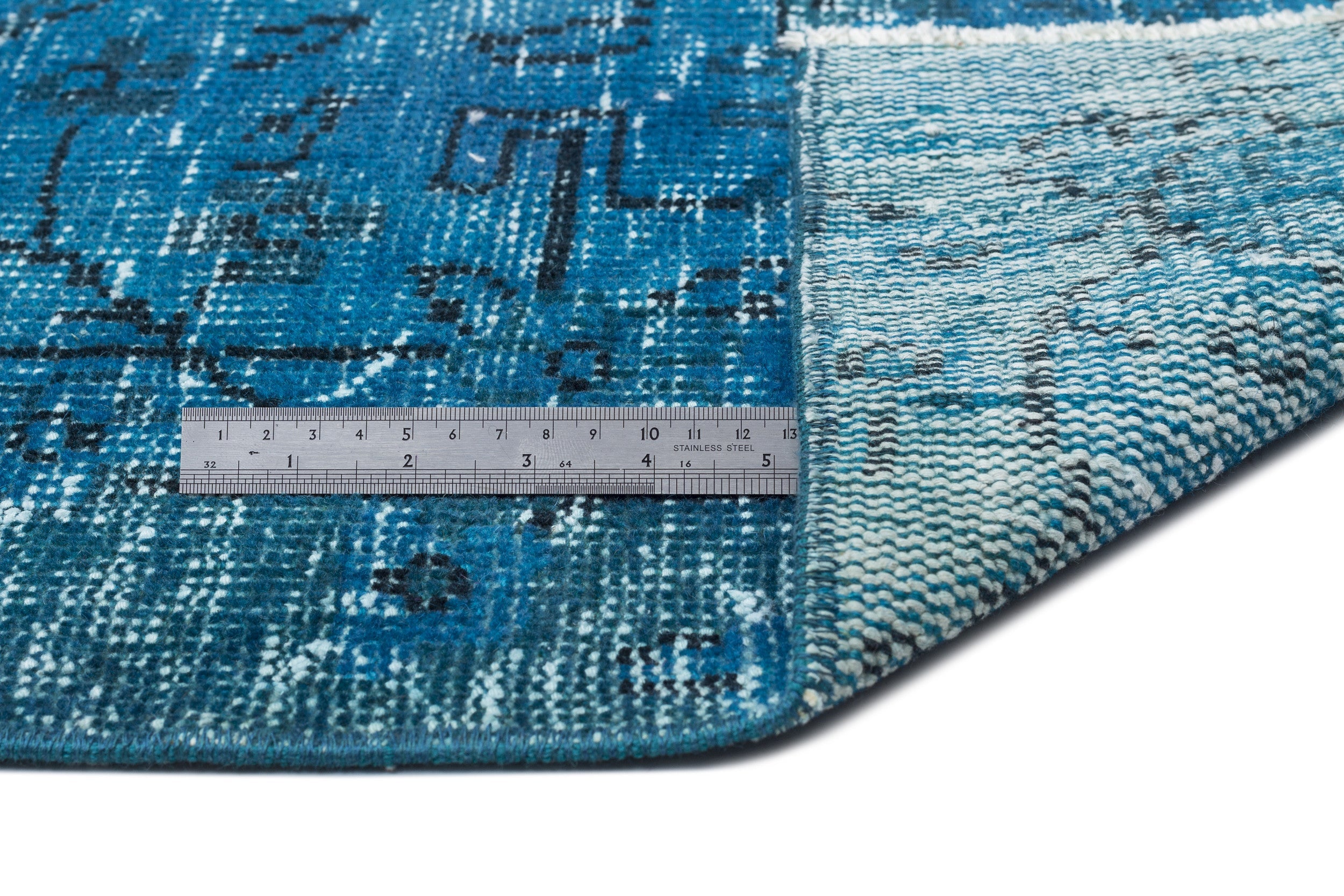 Atina 9522 Turquoise Vintage Wool Handmade Area Rug 6'1" x 9'10"