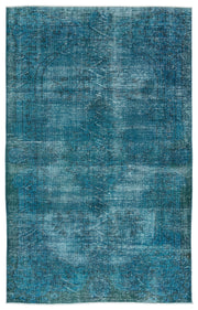 Atina 9522 Turquoise Vintage Wool Handmade Area Rug 6'1" x 9'10"