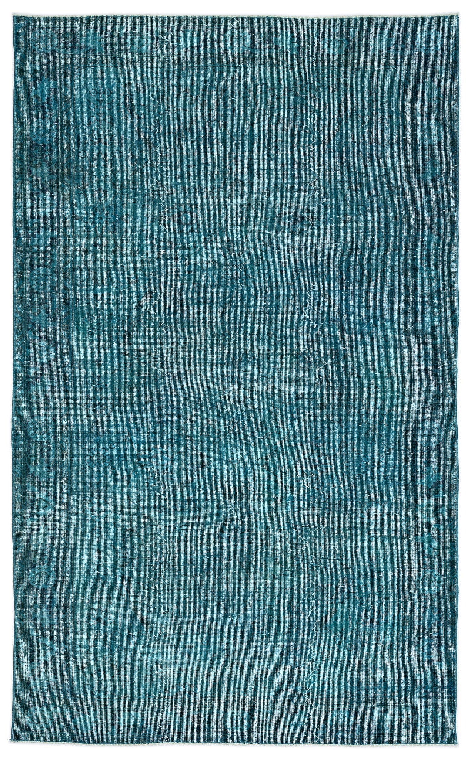 Atina Turquoise Vintage Wool Handmade Area Rug 5'11" x 9'8"