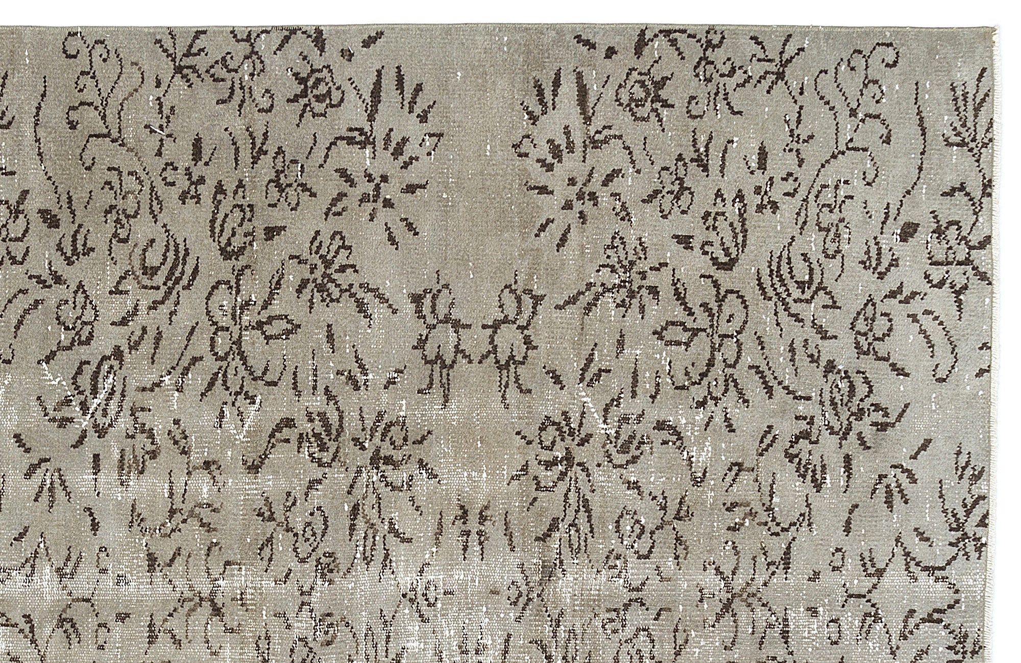 Atina Beige Vintage Wool Handmade Area Rug 5'2" x 8'9"