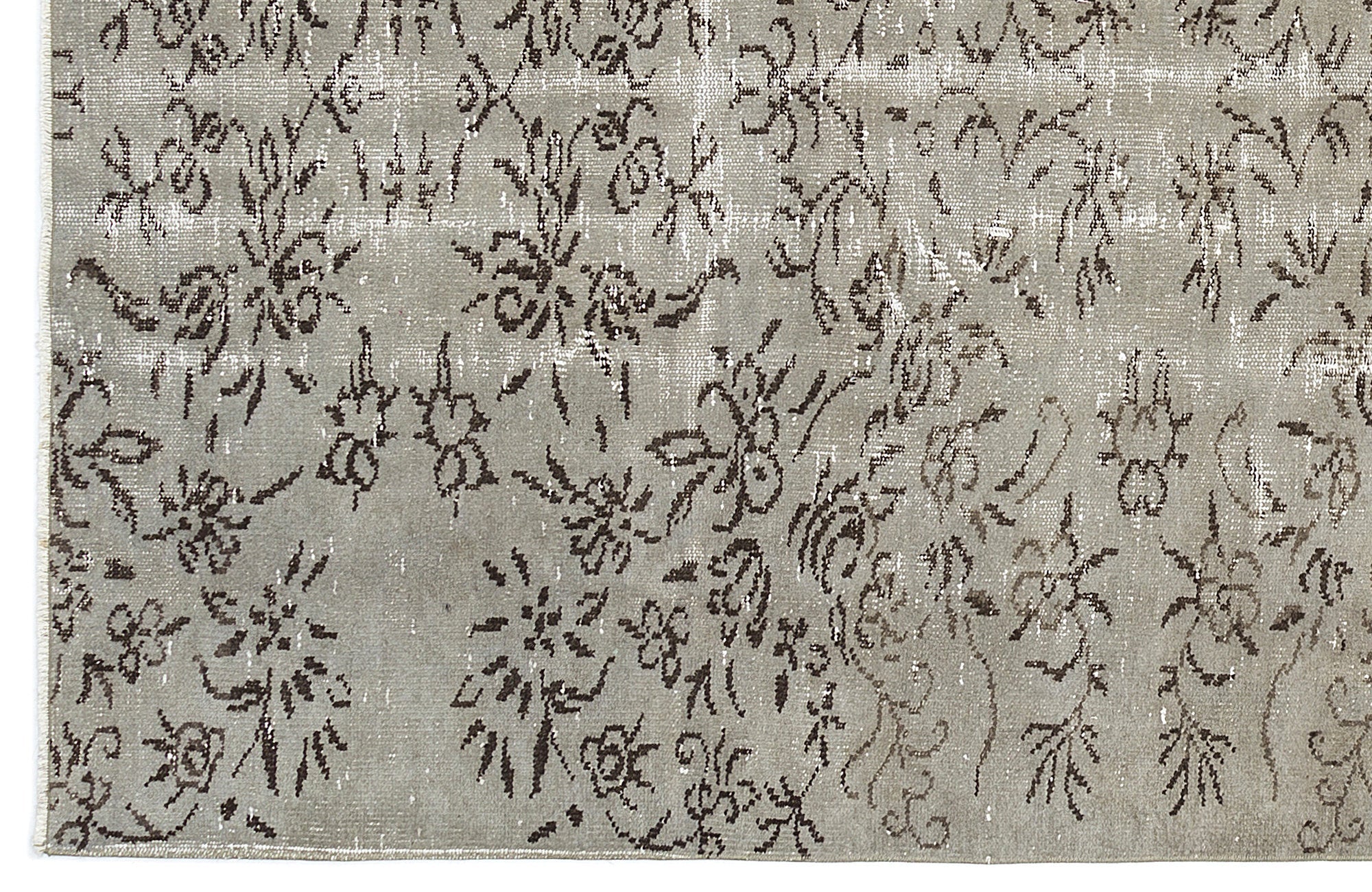 Atina Beige Vintage Wool Handmade Area Rug 5'2" x 8'9"