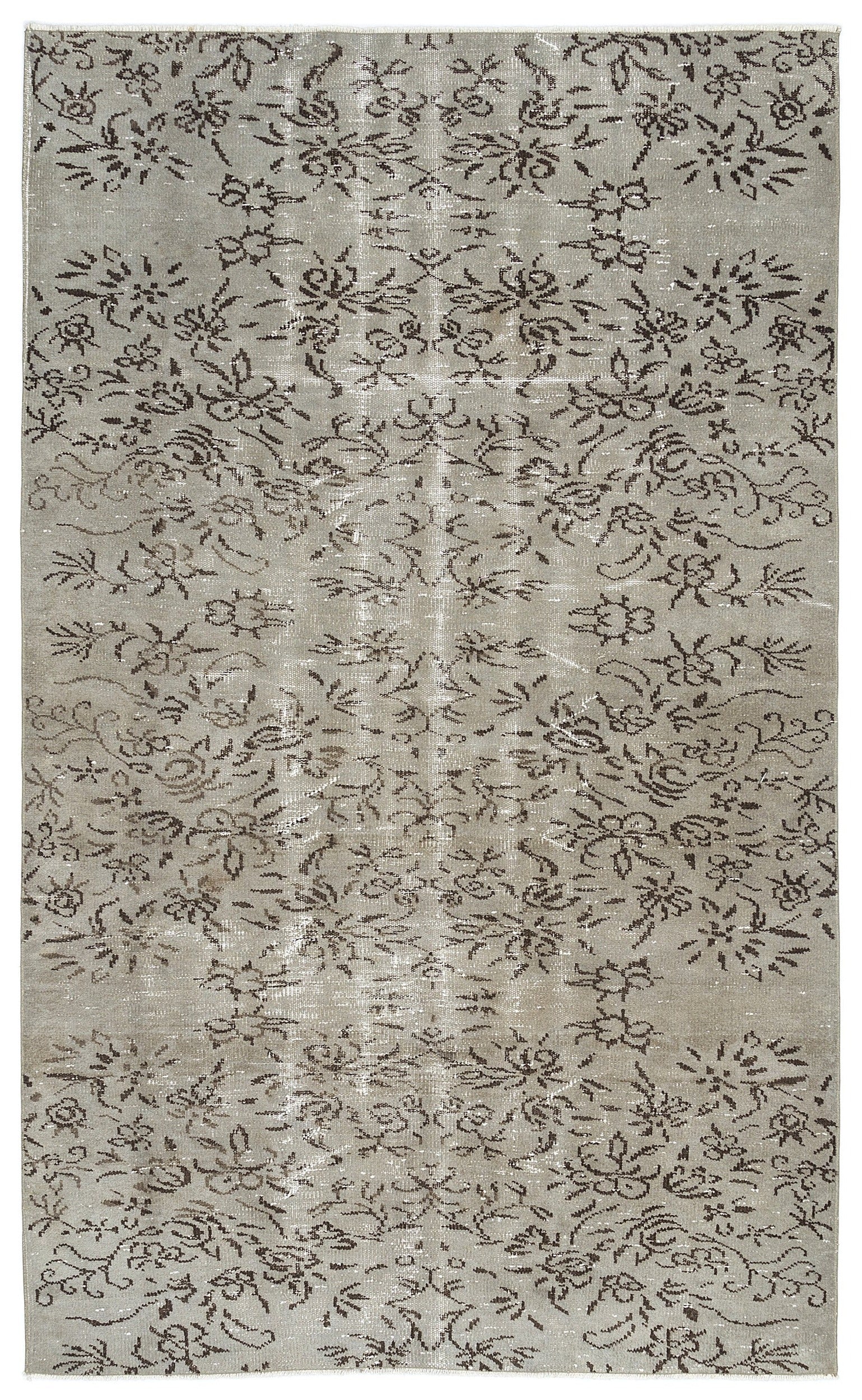 Atina Beige Vintage Wool Handmade Area Rug 5'2" x 8'9"