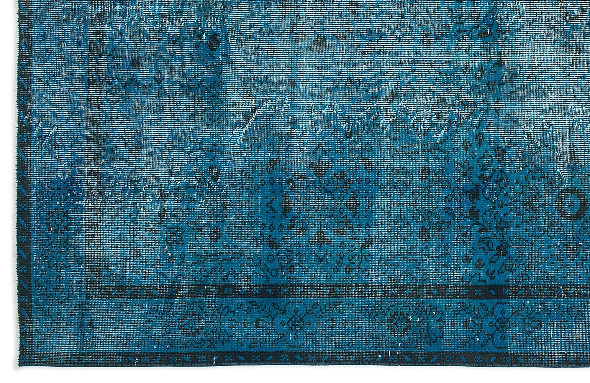 Atina Turquoise Vintage Wool Handmade Area Rug 5'7" x 9'8"