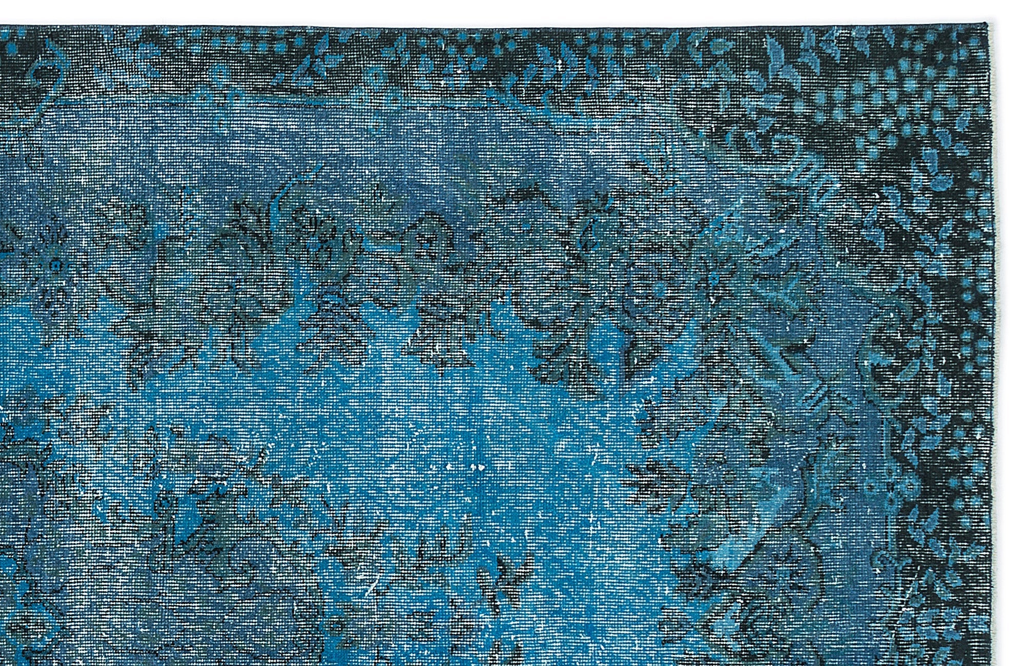 Atina Turquoise Vintage Wool Handmade Area Rug 5'5" x 9'7"