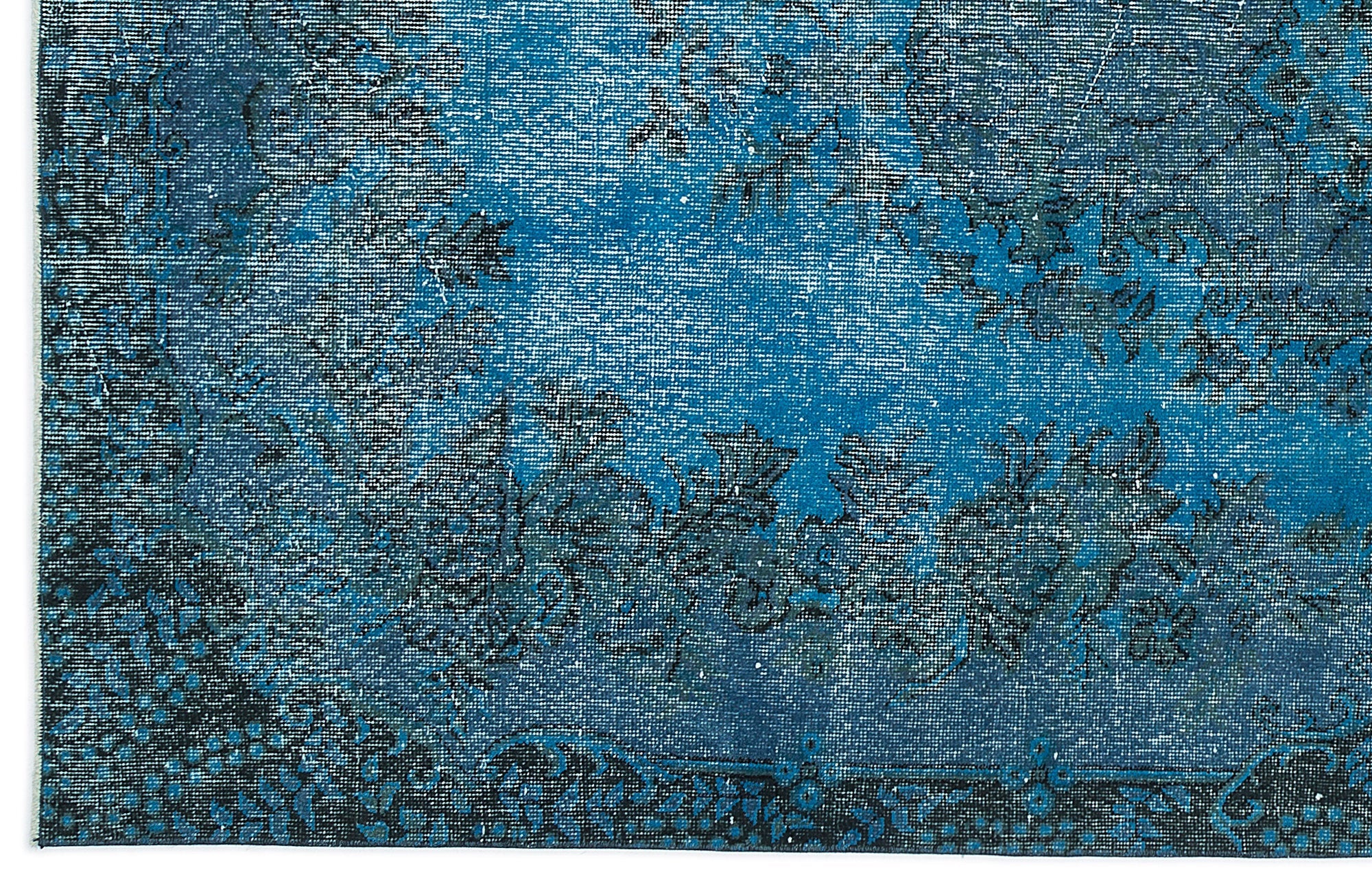 Atina Turquoise Vintage Wool Handmade Area Rug 5'5" x 9'7"