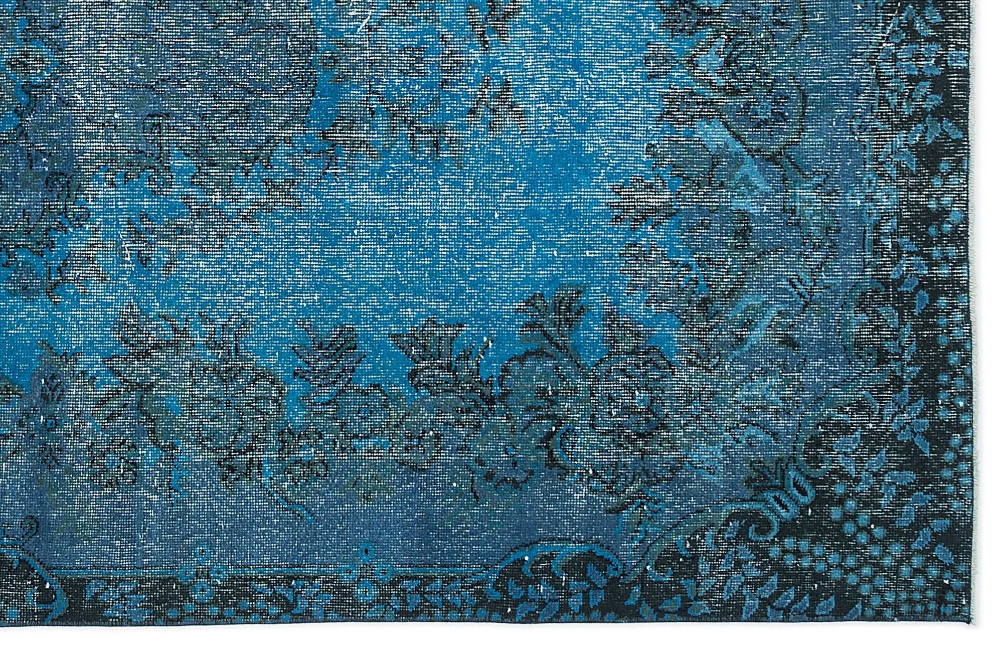 Atina Turquoise Vintage Wool Handmade Area Rug 5'5" x 9'7"