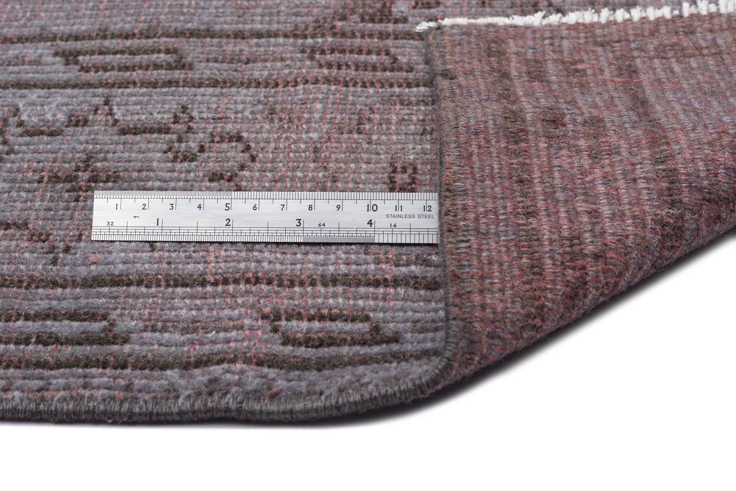Atina Grey Vintage Wool Handmade Area Rug 5'5" x 8'10"