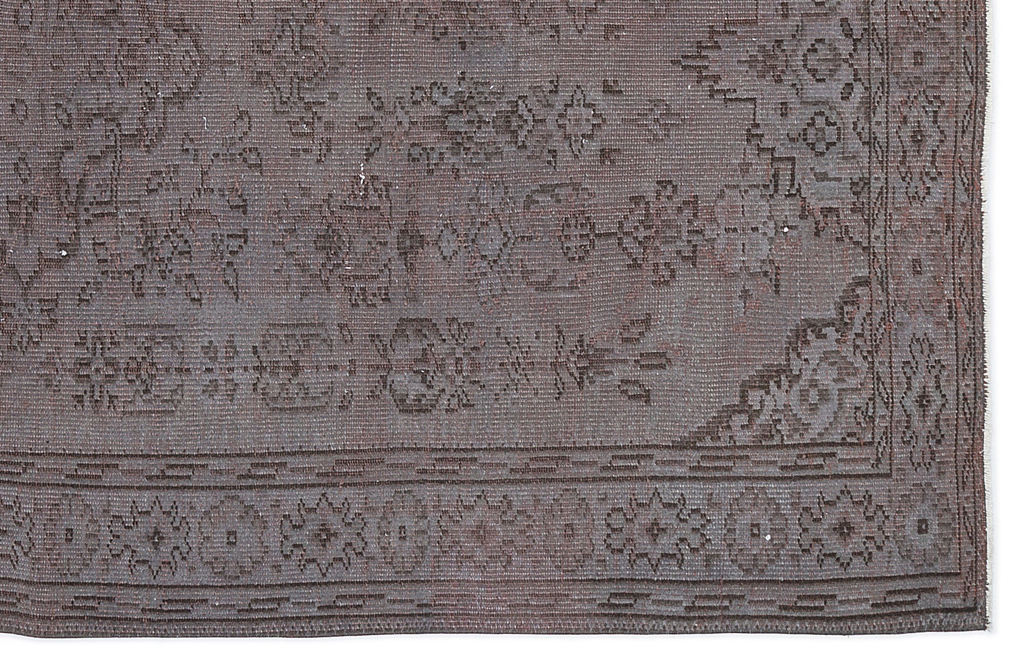 Atina Grey Vintage Wool Handmade Area Rug 5'5" x 8'10"
