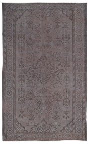 Atina Grey Vintage Wool Handmade Area Rug 5'5" x 8'10"