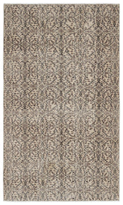 Atina Beige Vintage Wool Handmade Area Rug 5'4" x 9'1"