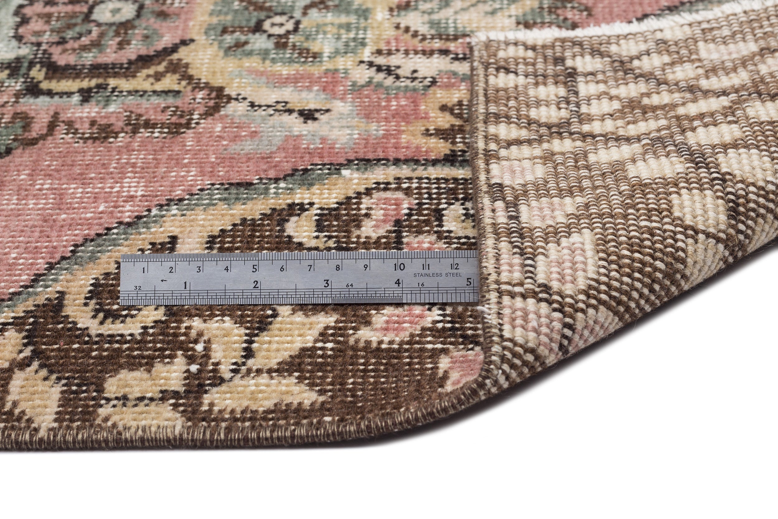 Atina 9607 Beige Vintage Wool Handmade Area Rug 5'6" x 9'4"