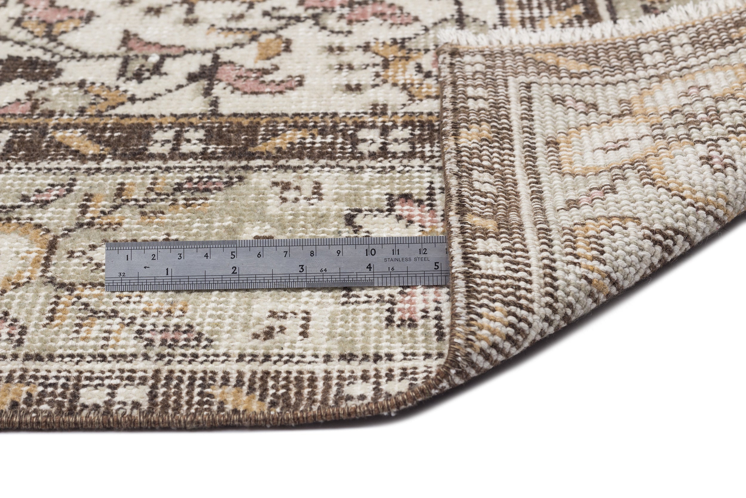 Atina 9608 Beige Vintage Wool Handmade Area Rug 5'10" x 9'11"