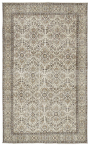 Atina 9608 Beige Vintage Wool Handmade Area Rug 5'10" x 9'11"
