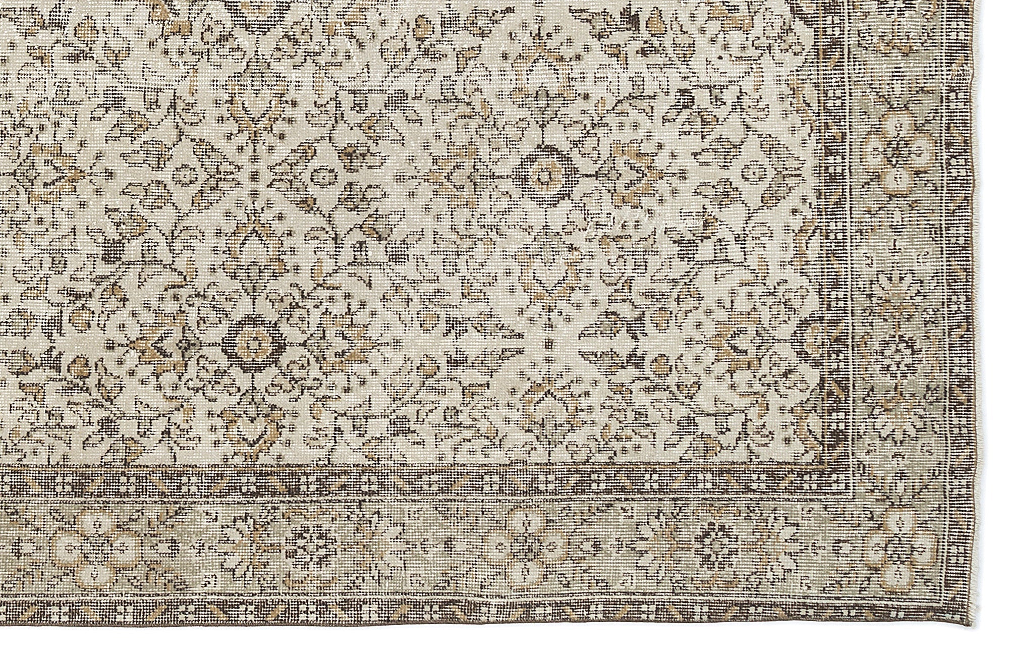 Atina 9608 Beige Vintage Wool Handmade Area Rug 5'10" x 9'11"