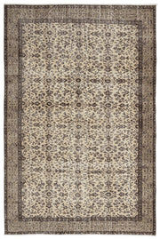 Atina Brown Vintage Wool Handmade Area Rug 5'10" x 9'1"