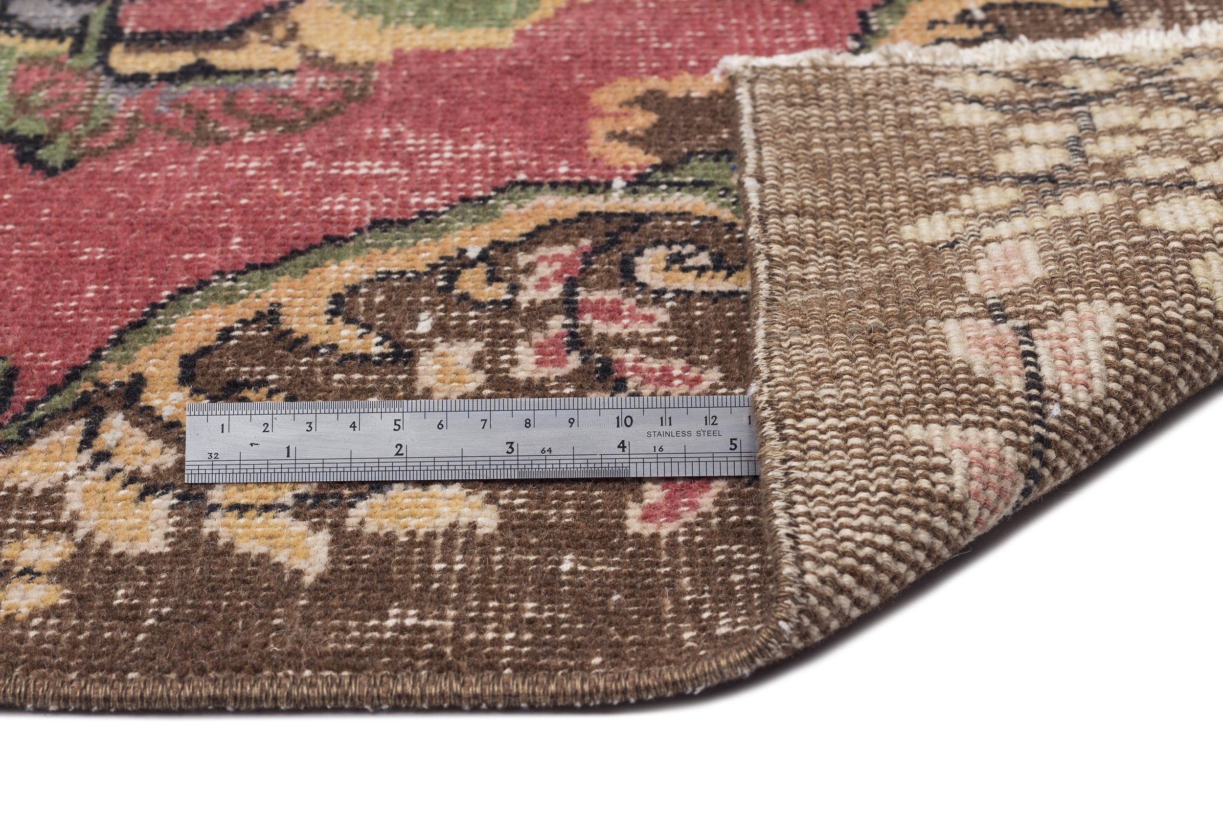 Atina 9614 Beige Vintage Wool Handmade Area Rug 5'8" x 9'6"