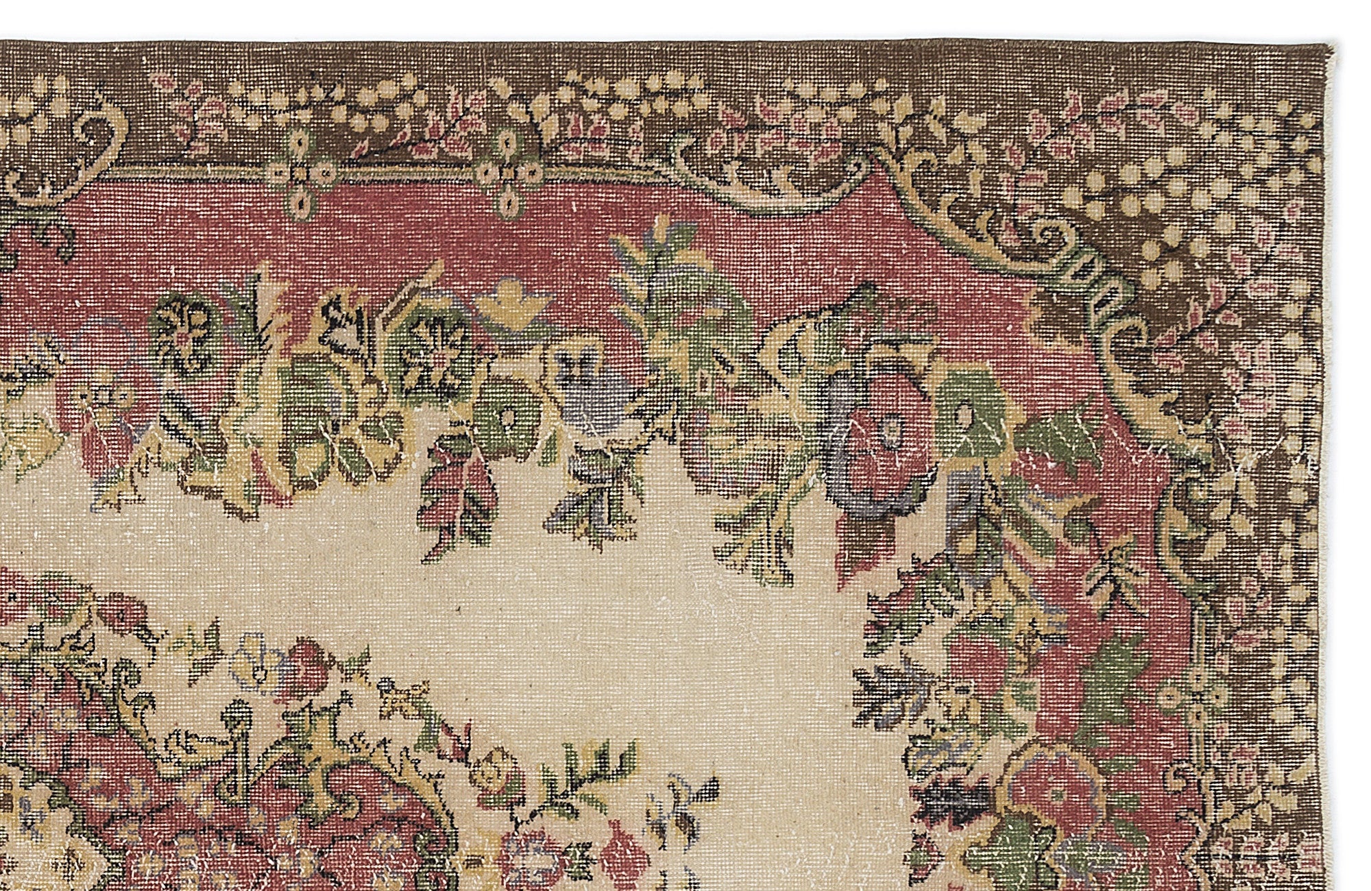 Atina 9614 Beige Vintage Wool Handmade Area Rug 5'8" x 9'6"
