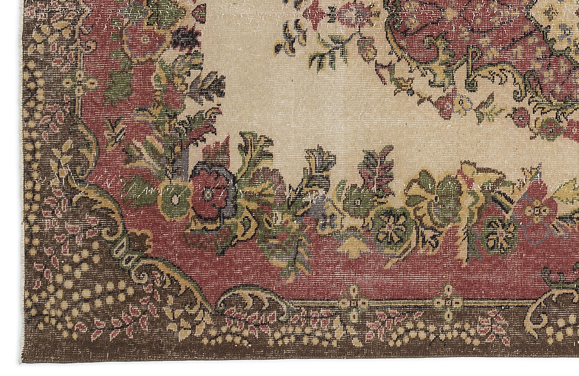 Atina 9614 Beige Vintage Wool Handmade Area Rug 5'8" x 9'6"