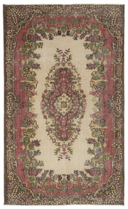 Atina 9614 Beige Vintage Wool Handmade Area Rug 5'8" x 9'6"